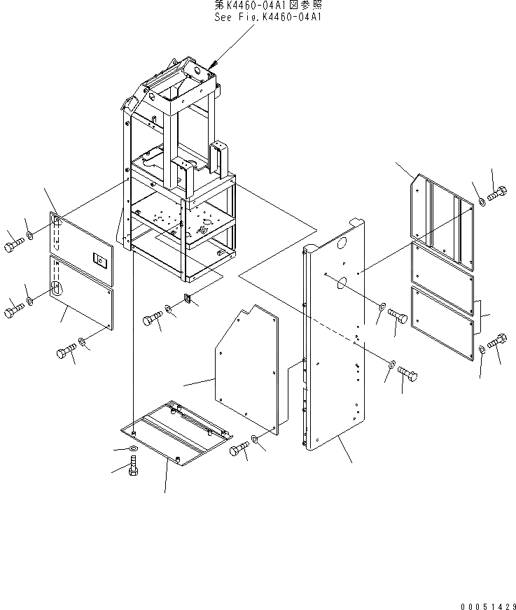 Схема запчастей Komatsu WA900-3 - КРЫЛО И ЛЕСТНИЦА (COMPONENT COVER) (RIO TINTO СПЕЦ-Я.)(№7-9) ЧАСТИ КОРПУСА