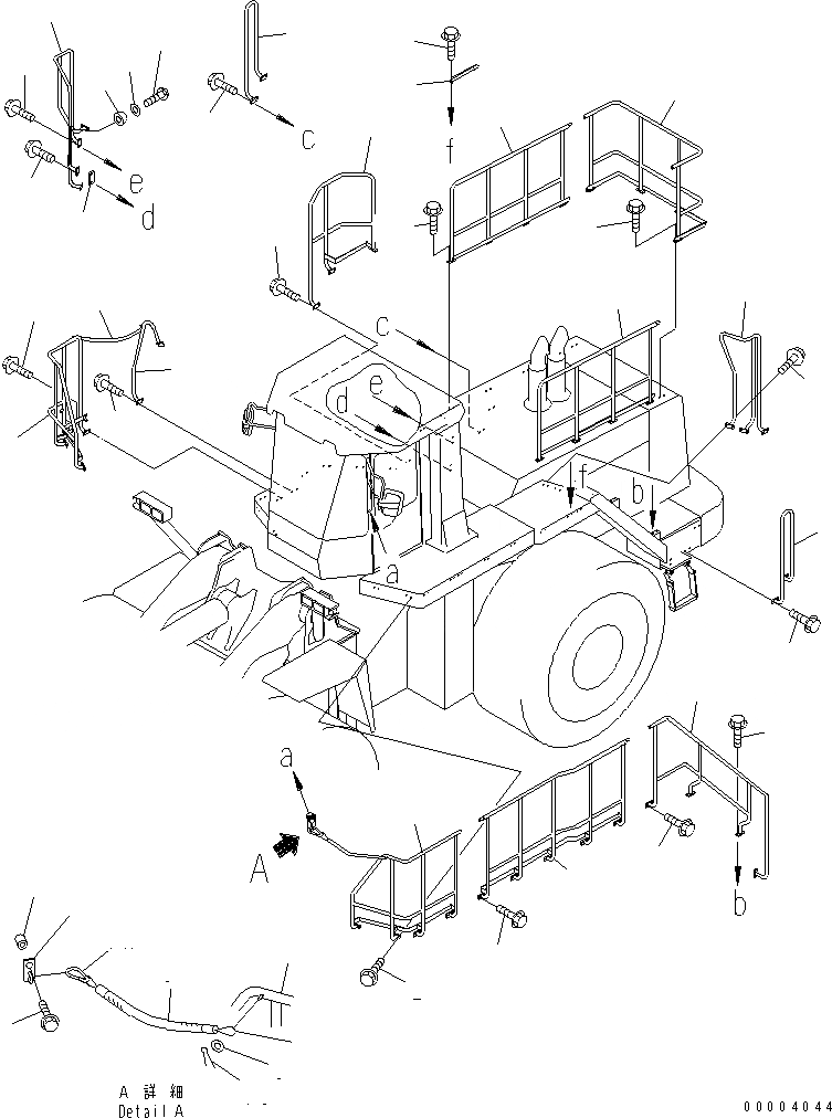 Схема запчастей Komatsu WA900-3 - ПОРУЧНИ( ЯC СПЕЦ-Я.)(№-) ЧАСТИ КОРПУСА