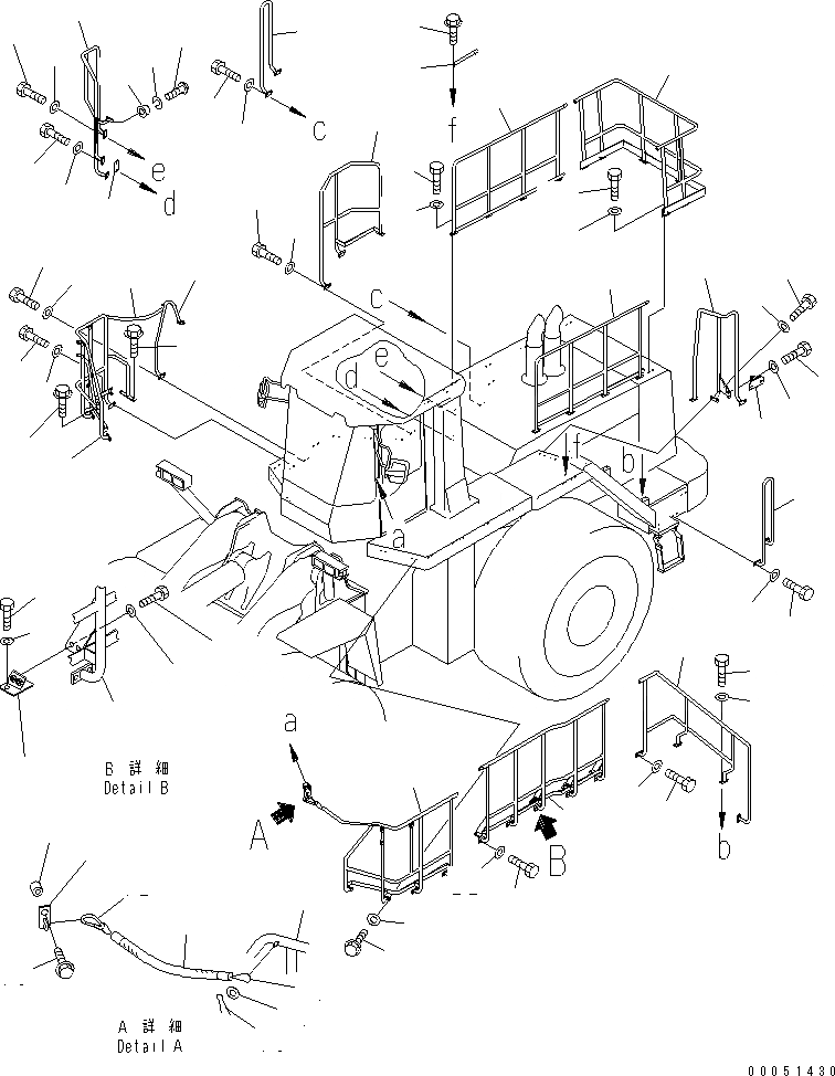 Схема запчастей Komatsu WA900-3 - ПОРУЧНИ(RIO TINTO СПЕЦ-Я.)(№7-8) ЧАСТИ КОРПУСА