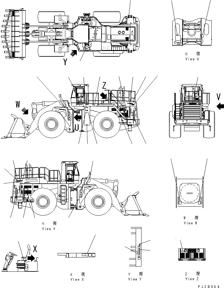 Схема запчастей Komatsu WA900-3 - МАРКИРОВКА (АНГЛ.) (ДЛЯ США) МАРКИРОВКА