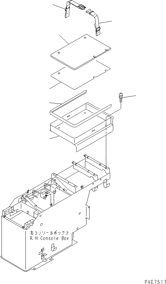 Схема запчастей Komatsu WA900-3 - ПОЛ SUB (ПРАВ. КОНСОЛЬН. БЛОК КОРПУС)(№-) КАБИНА ОПЕРАТОРА И СИСТЕМА УПРАВЛЕНИЯ