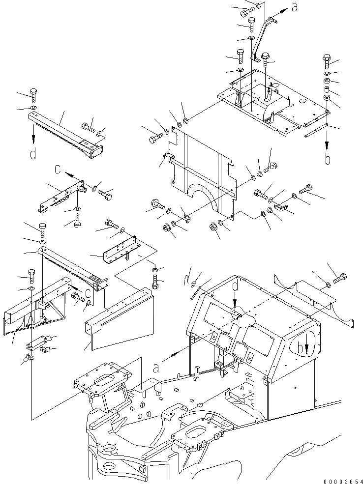 Схема запчастей Komatsu WA900-3 - ОТСЕК ДВИГАТЕЛЯ(/)(№-) ЧАСТИ КОРПУСА