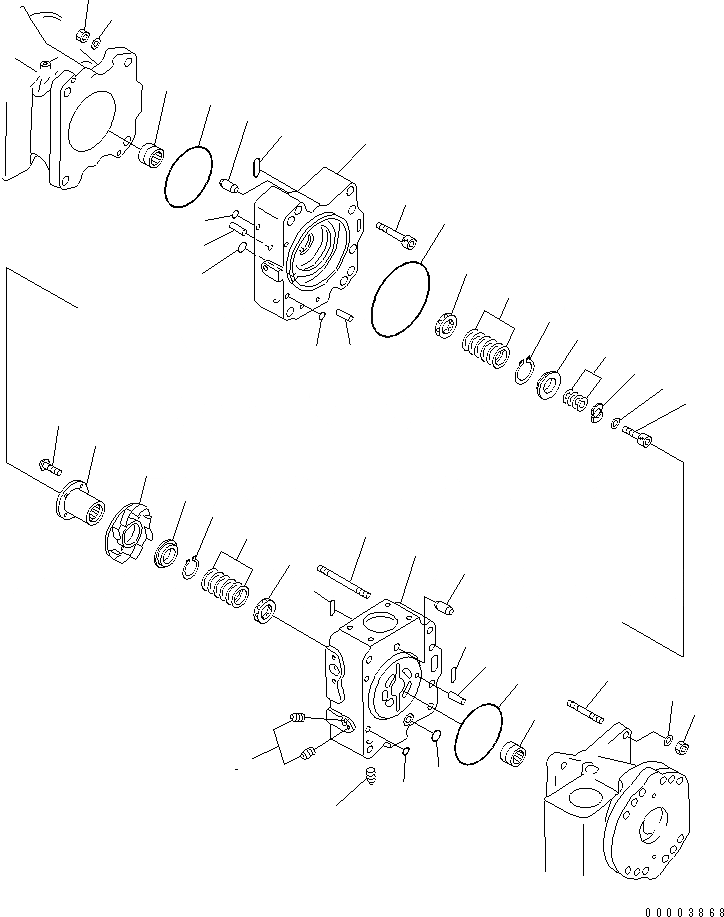 Схема запчастей Komatsu WA900-3 - НАСОС РУЛЕВ. УПРАВЛ-Я (/)(№-) ОСНОВН. КОМПОНЕНТЫ И РЕМКОМПЛЕКТЫ