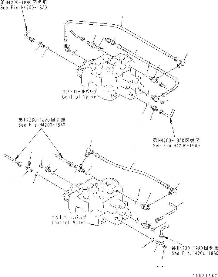 Схема запчастей Komatsu WA900L-3 - КОНТРОЛЬНЫЙ КЛАПАН РАБОЧ. ОБОРУДОВАНИЯ (ТРУБЫ ЧАСТИ) ГИДРАВЛИКА