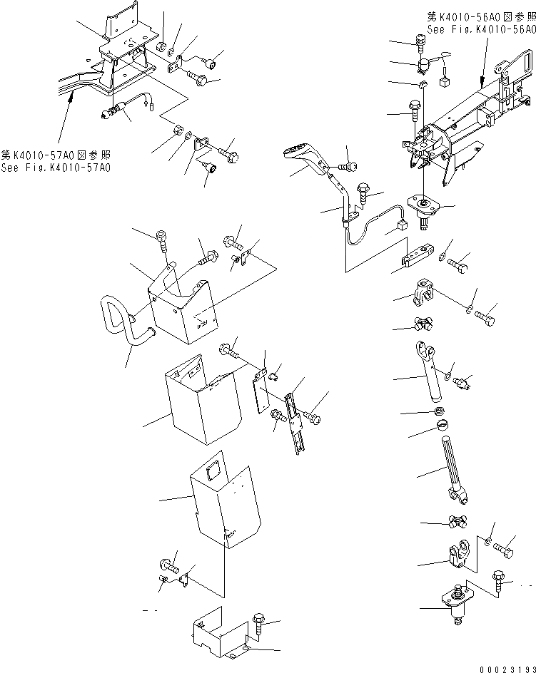 Схема запчастей Komatsu WA900L-3 - ПОЛ SUB (РЫЧАГ УПРАВЛ-Я) КАБИНА ОПЕРАТОРА И СИСТЕМА УПРАВЛЕНИЯ