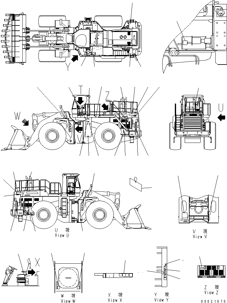 Схема запчастей Komatsu WA900L-3 - МАРКИРОВКА (АНГЛ.) МАРКИРОВКА