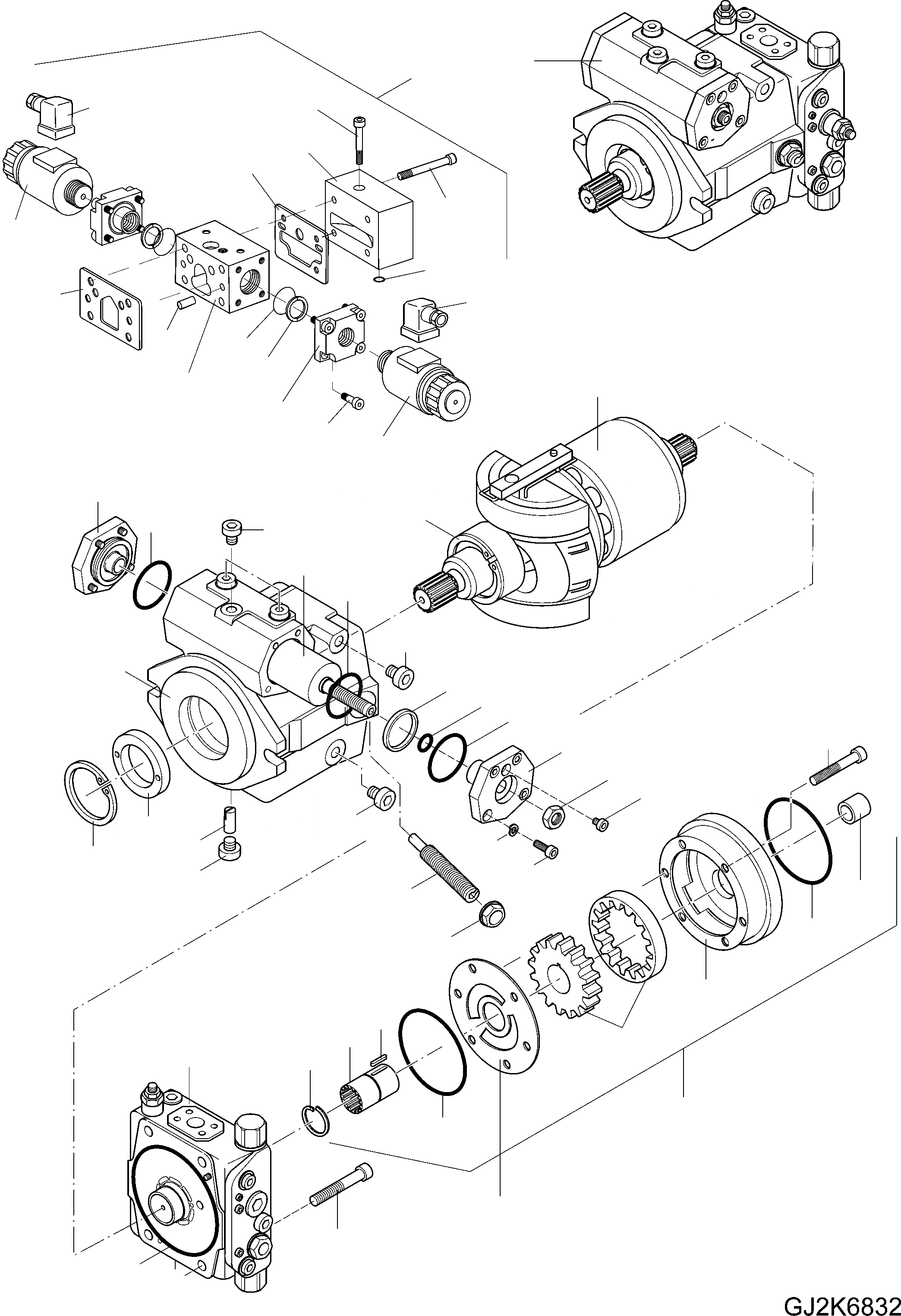 Схема запчастей Komatsu WA90-3 - AXIAL ПОРШЕНЬ НАСОС, С SPEED УПРАВЛ-Е ТРАНСМИССИЯ, КРЕСТОВИНА