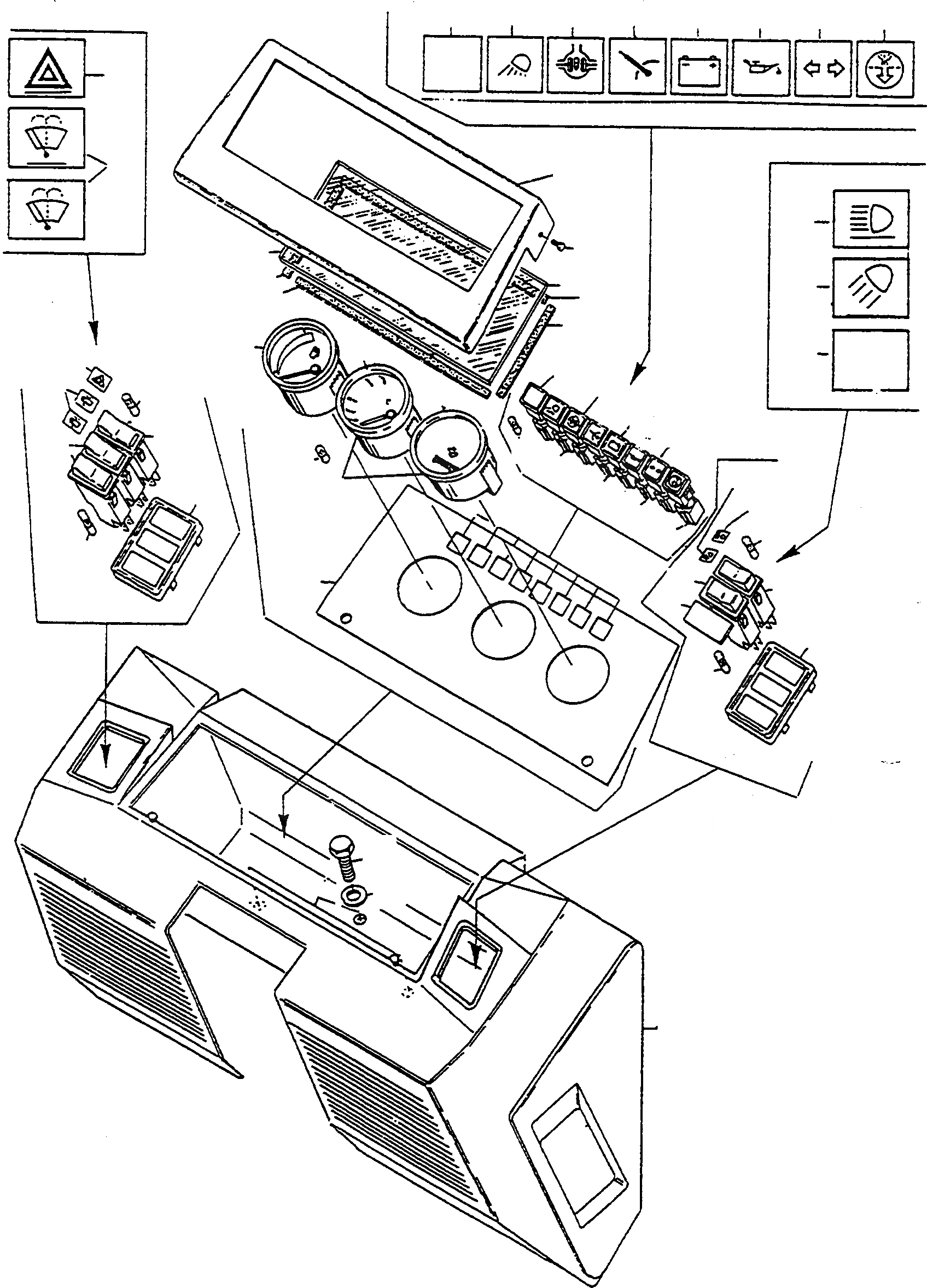 Схема запчастей Komatsu WA90-1 - INSTRUMENT КОРПУС И INSTRUMENTS ЭЛЕКТРИЧ. СИСТЕМА