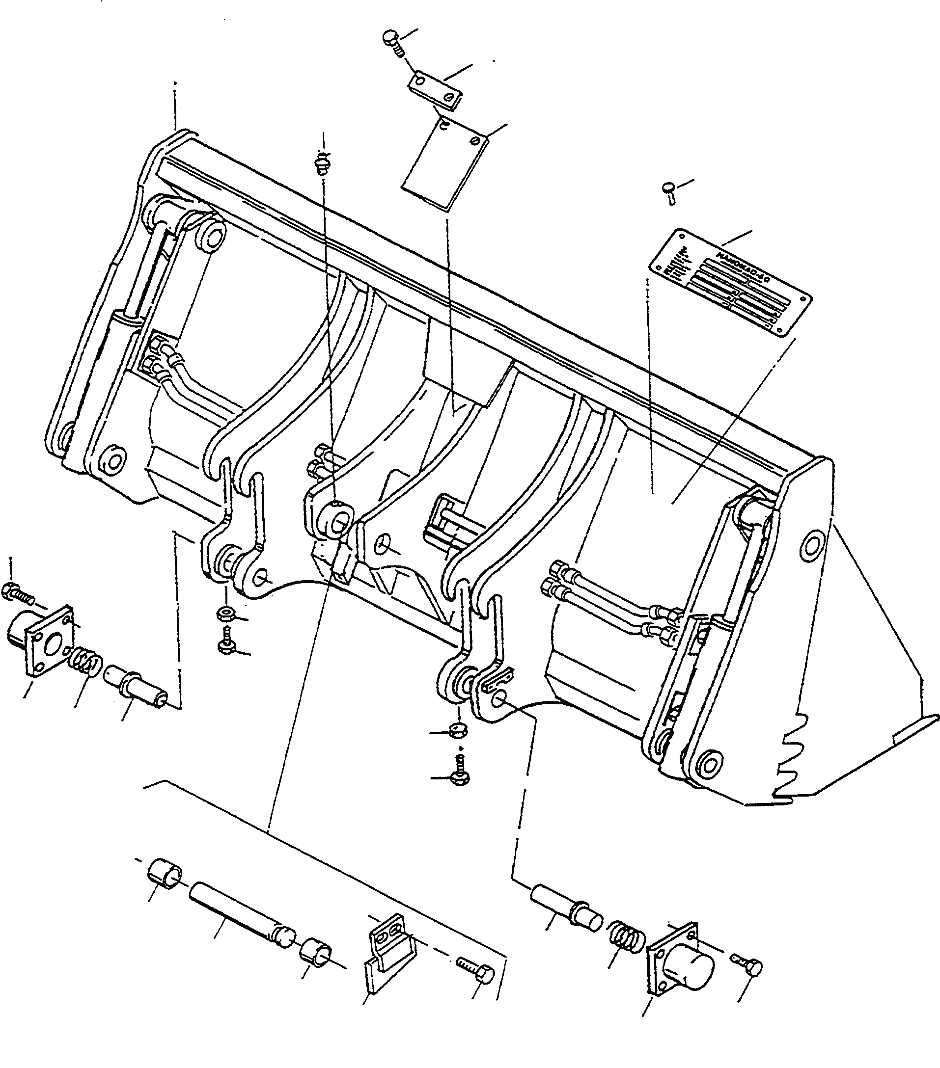 Схема запчастей Komatsu WA90-1 - GRAB КОВШ, LITERS 9 ОБОРУД-Е