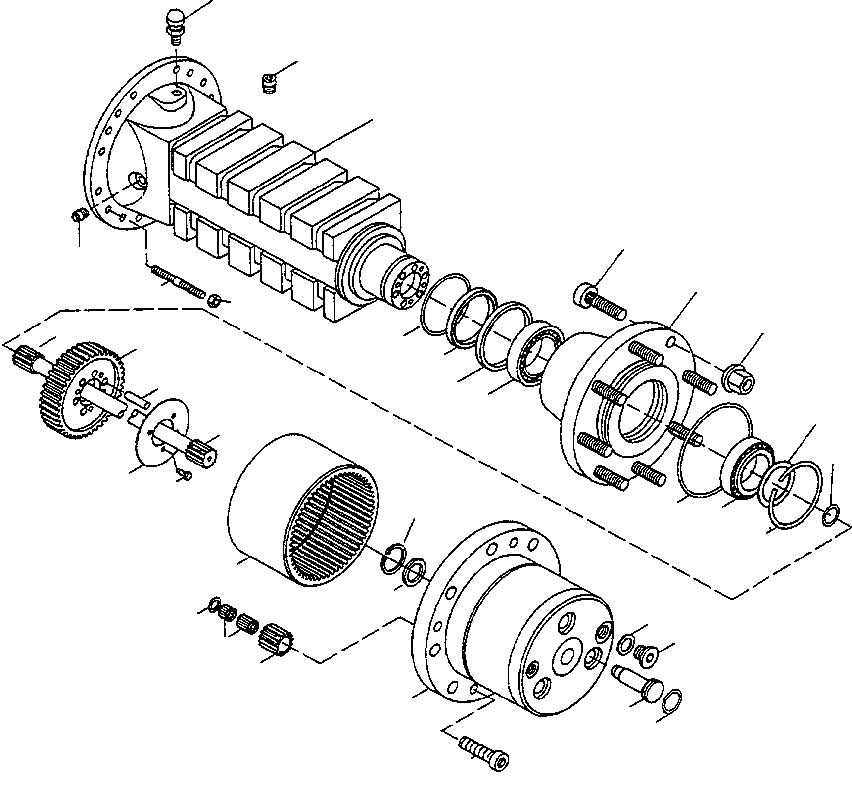 Схема запчастей Komatsu WA90-1 - PLANETARY ПРИВОД, ТОРМОЗ., ПЕРЕДНИЙ МОСТ 8 ПЕРЕДНИЙ МОСТ