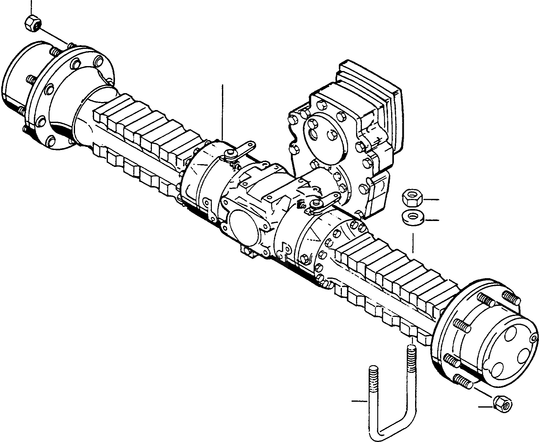 Схема запчастей Komatsu WA90-1S - ЗАДН. МОСТ ЗАДН. МОСТ