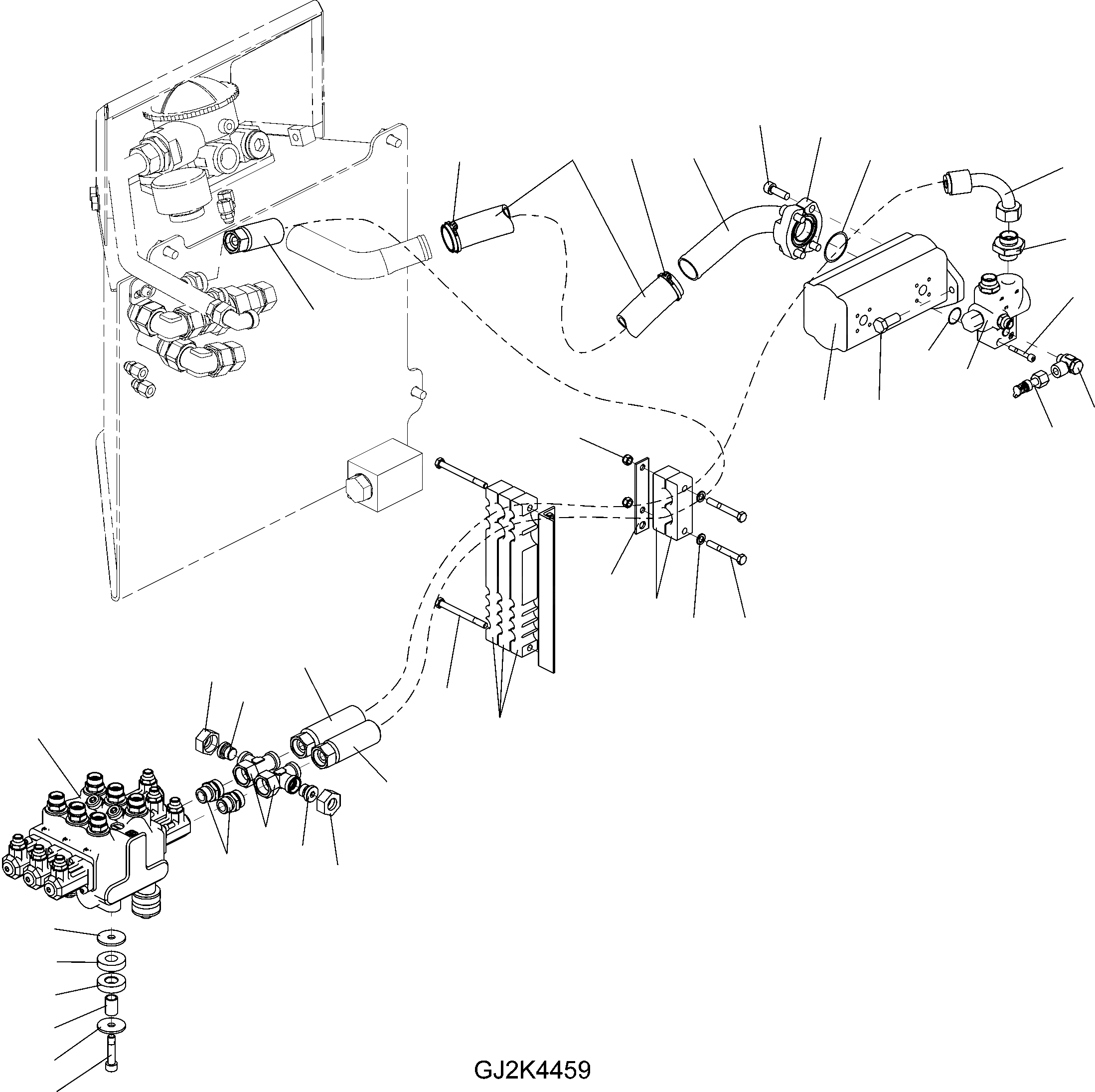 Схема запчастей Komatsu WA90-5 20 km - PRESSURE ТРУБЫS - УПРАВЛЯЮЩ. КЛАПАН ГИДРАВЛИКА