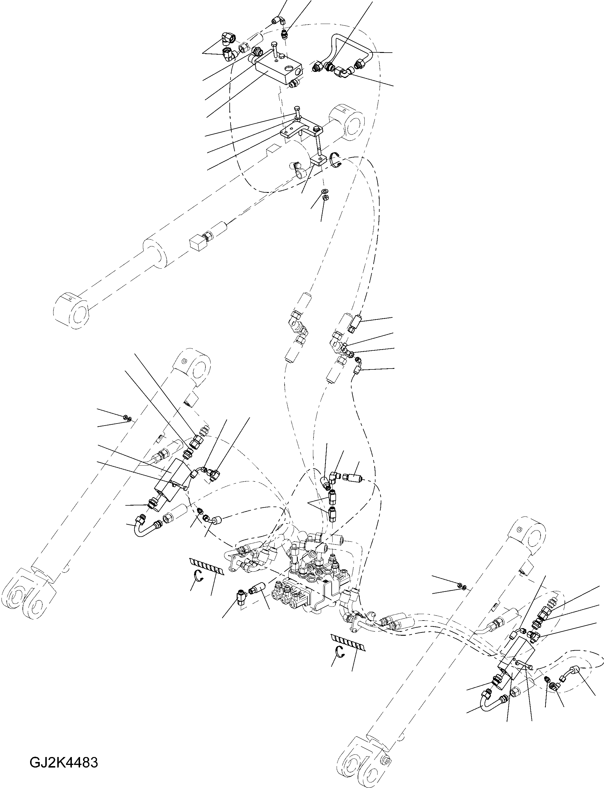 Схема запчастей Komatsu WA90-5 30 km - ШЛАНГИ RUPTURE ПРЕДОХРАНИТЕЛЬН. БЛОК, ЧАСТЬ  ГИДРАВЛИКА