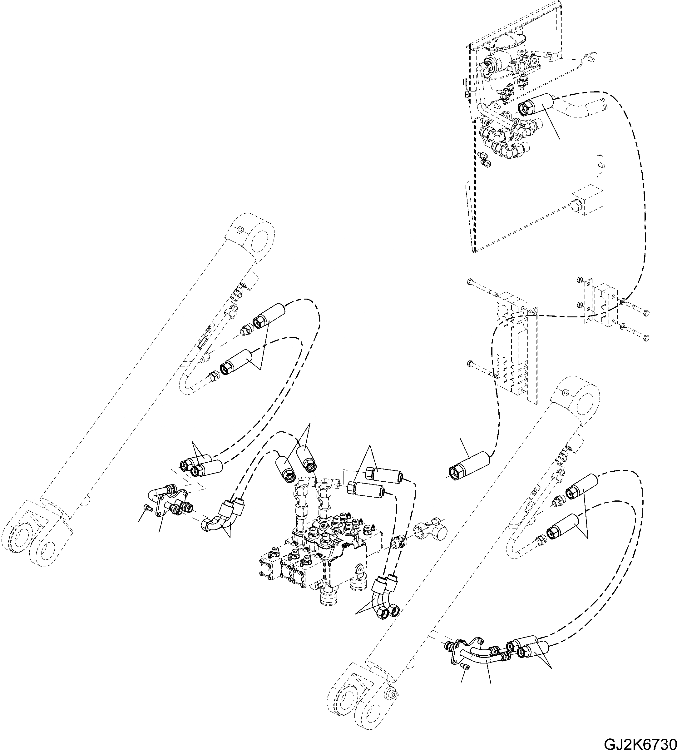 Схема запчастей Komatsu WA90-6 - ГИДРАВЛ ЛИНИЯ (/) H ГИДРАВЛИКА