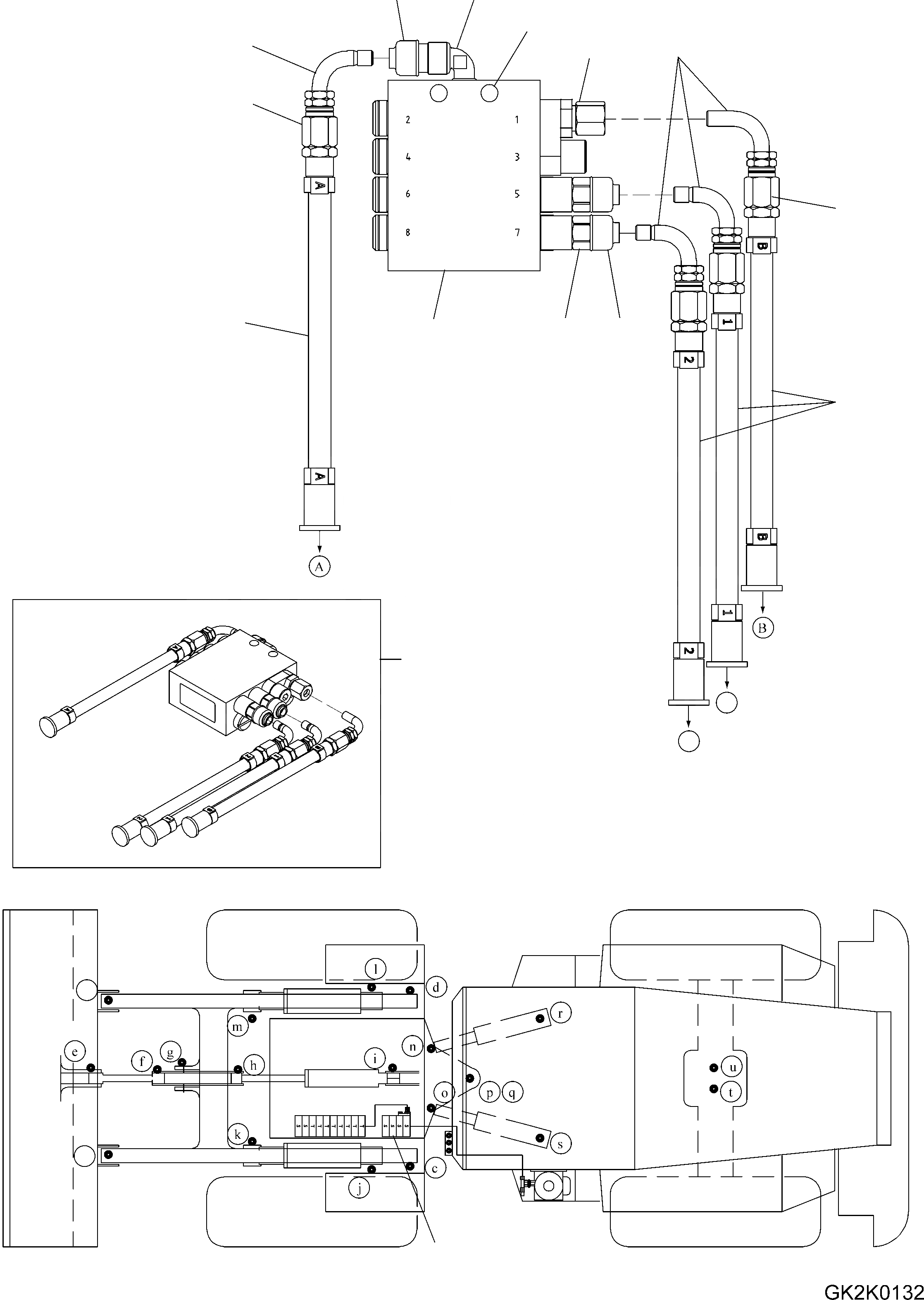 Схема запчастей Komatsu WA90-6 - CENTRAL СМАЗКА СИСТЕМА (ФИДЕР) (ПЕРЕДН. РАМА) (/) J ОСНОВНАЯ РАМА И ЕЕ ЧАСТИ