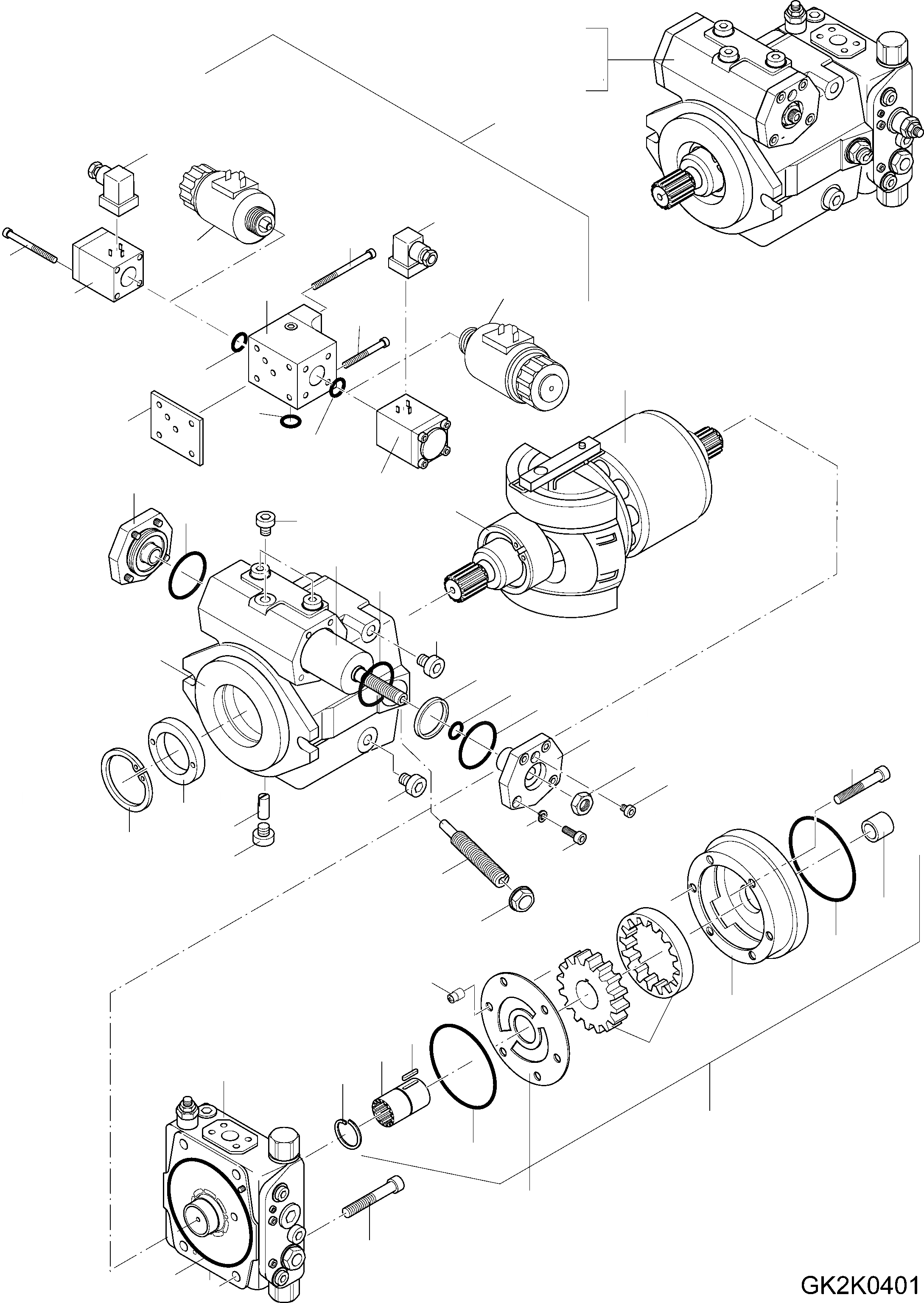 Схема запчастей Komatsu WA90-3 - AXIAL ПОРШЕНЬ НАСОС ТРАНСМИССИЯ, КРЕСТОВИНА