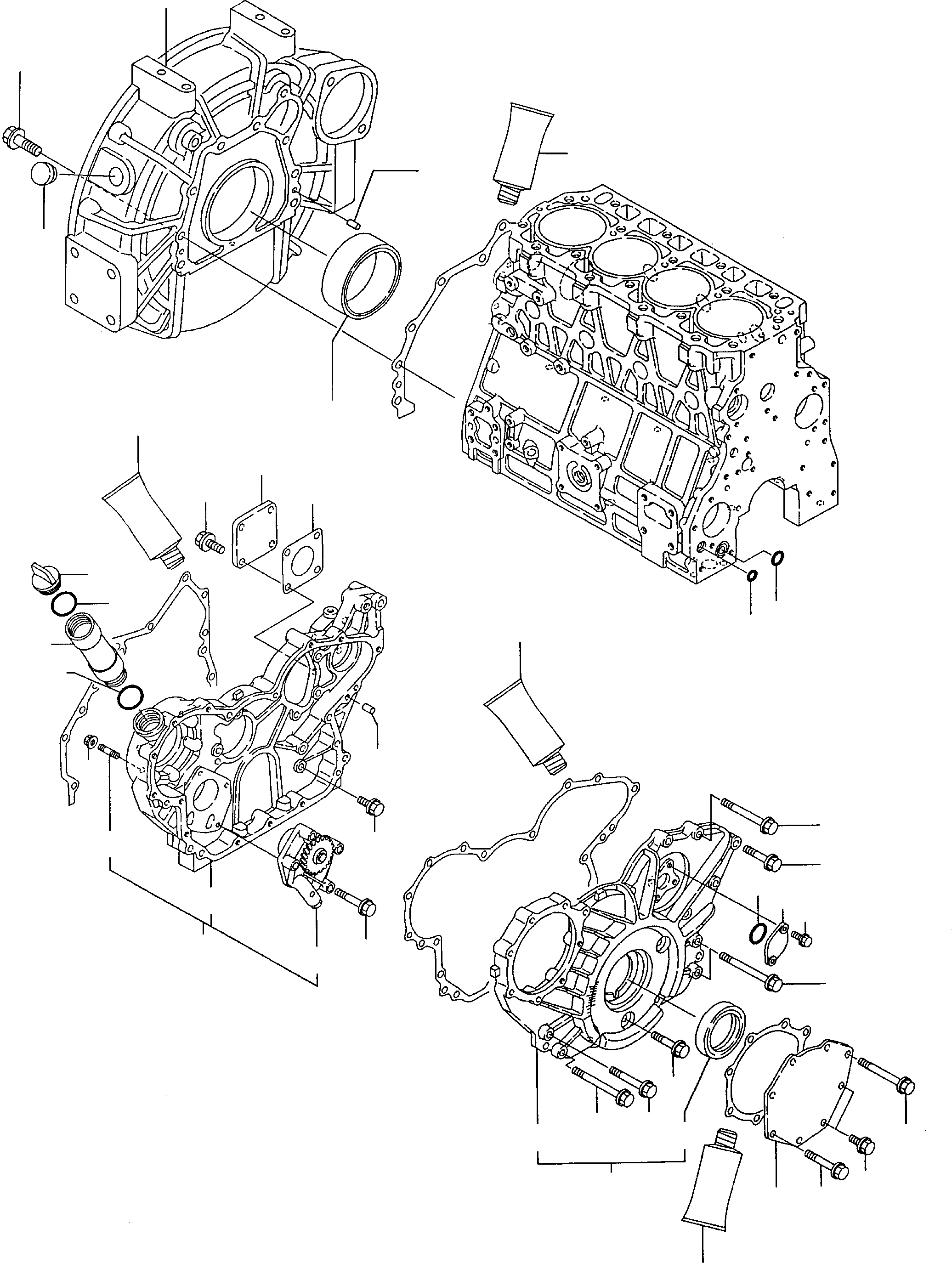 Схема запчастей Komatsu WA90-3 - TIMING КОРПУС ШЕСТЕРЕНН. ПЕРЕДАЧИ И КАРТЕР МАХОВИКА ДВИГАТЕЛЬ, КРЕПЛЕНИЕ ДВИГАТЕЛЯ