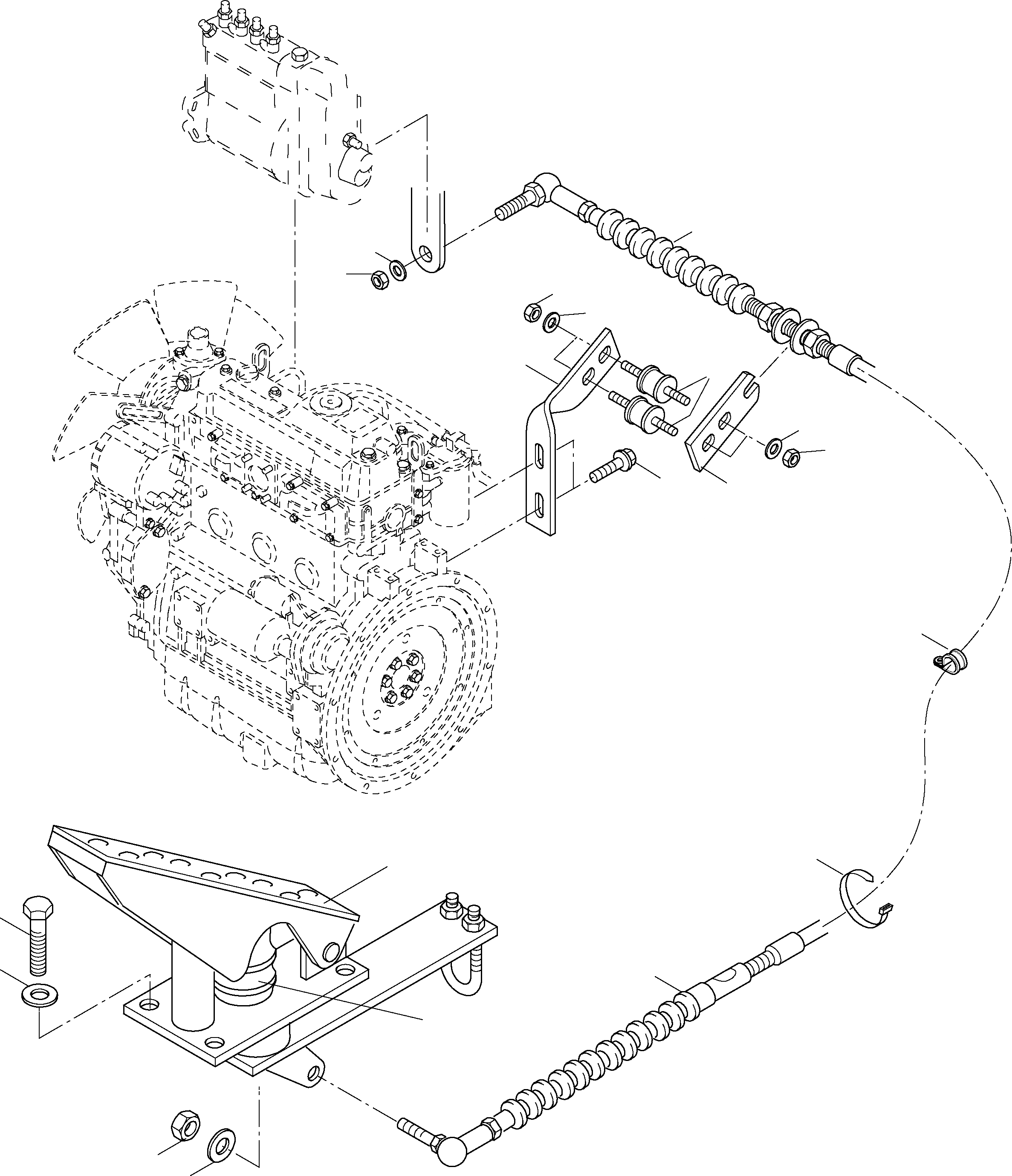 Схема запчастей Komatsu WA90-3 - УПРАВЛ-Е ДВИГАТЕЛЕМ ДВИГАТЕЛЬ, КРЕПЛЕНИЕ ДВИГАТЕЛЯ