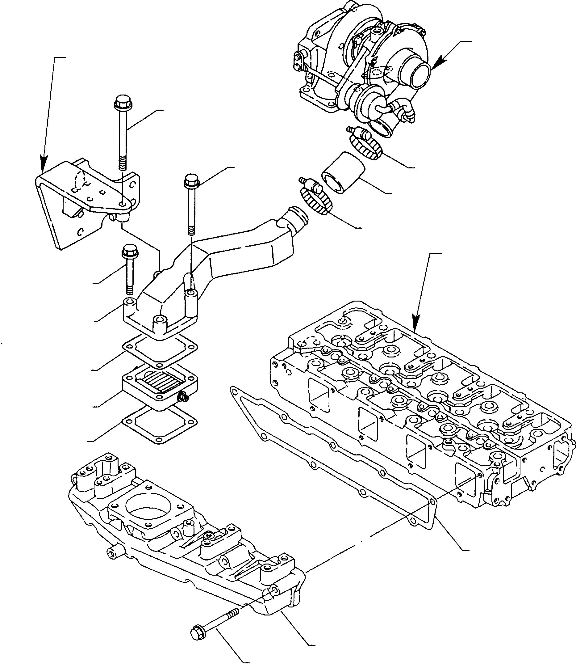 Схема запчастей Komatsu WB140-2 - ВСАСЫВАЮЩ. ПАТРУБОК (TURBO ДВИГАТЕЛЬ) ДВИГАТЕЛЬ