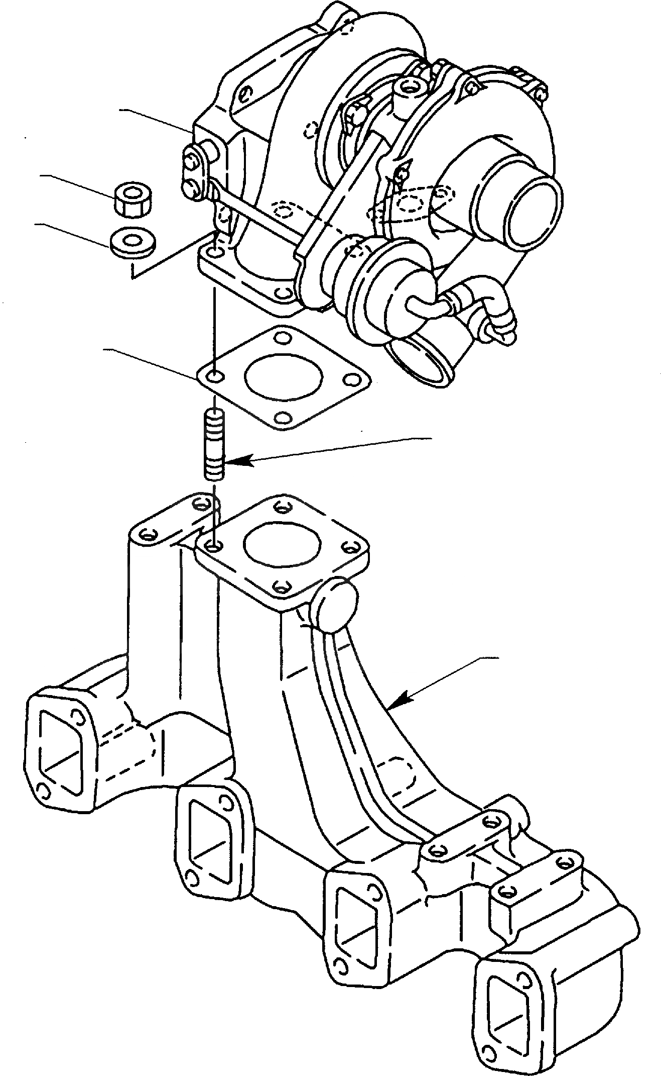 Схема запчастей Komatsu WB140-2 - ТУРБОНАГНЕТАТЕЛЬ (TURBO ДВИГАТЕЛЬ) ДВИГАТЕЛЬ