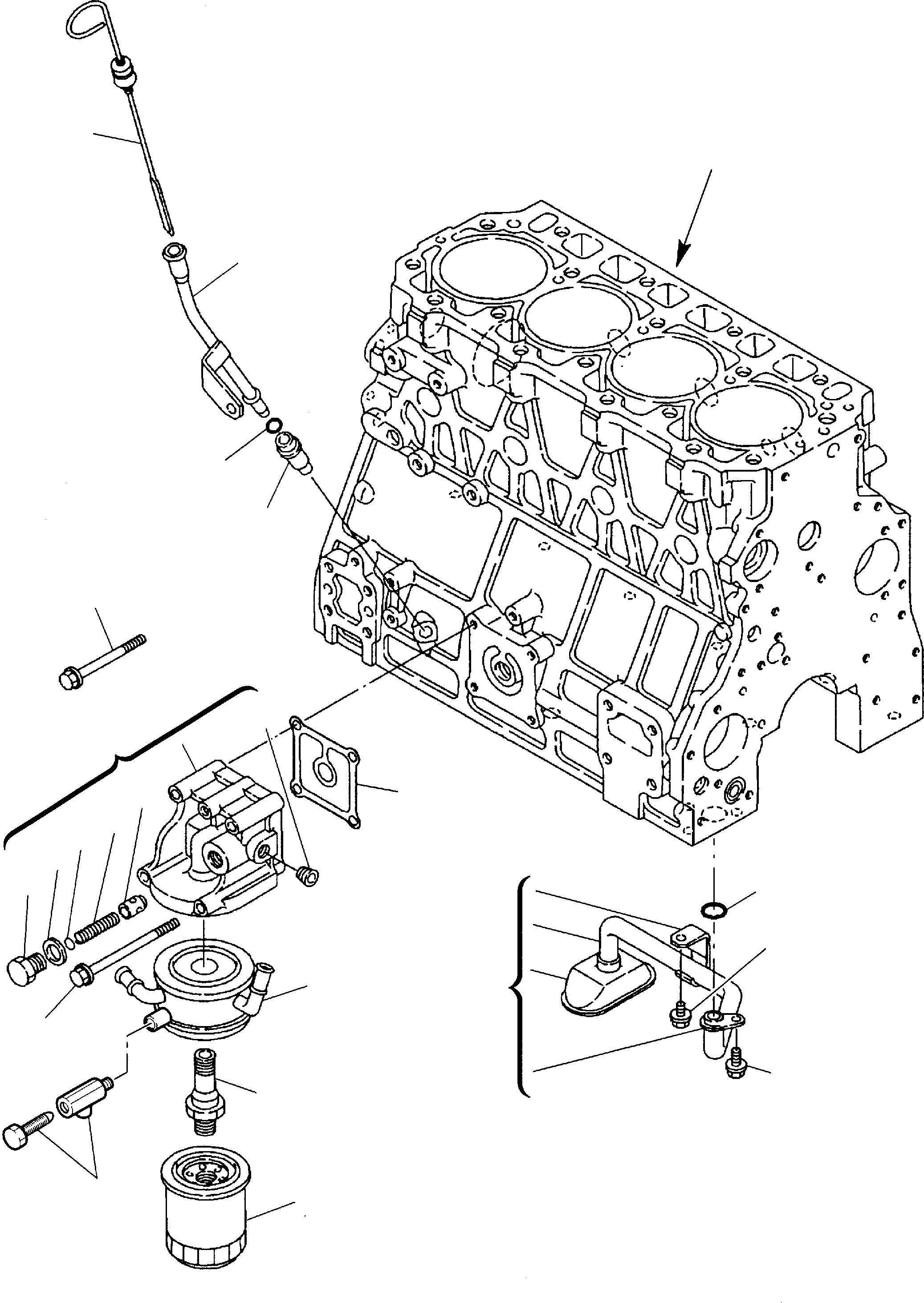 Схема запчастей Komatsu WB140-2 - СИСТЕМА СМАЗКИ МАСЛ. СИСТЕМА (ASPIRATED ДВИГАТЕЛЬ) ДВИГАТЕЛЬ