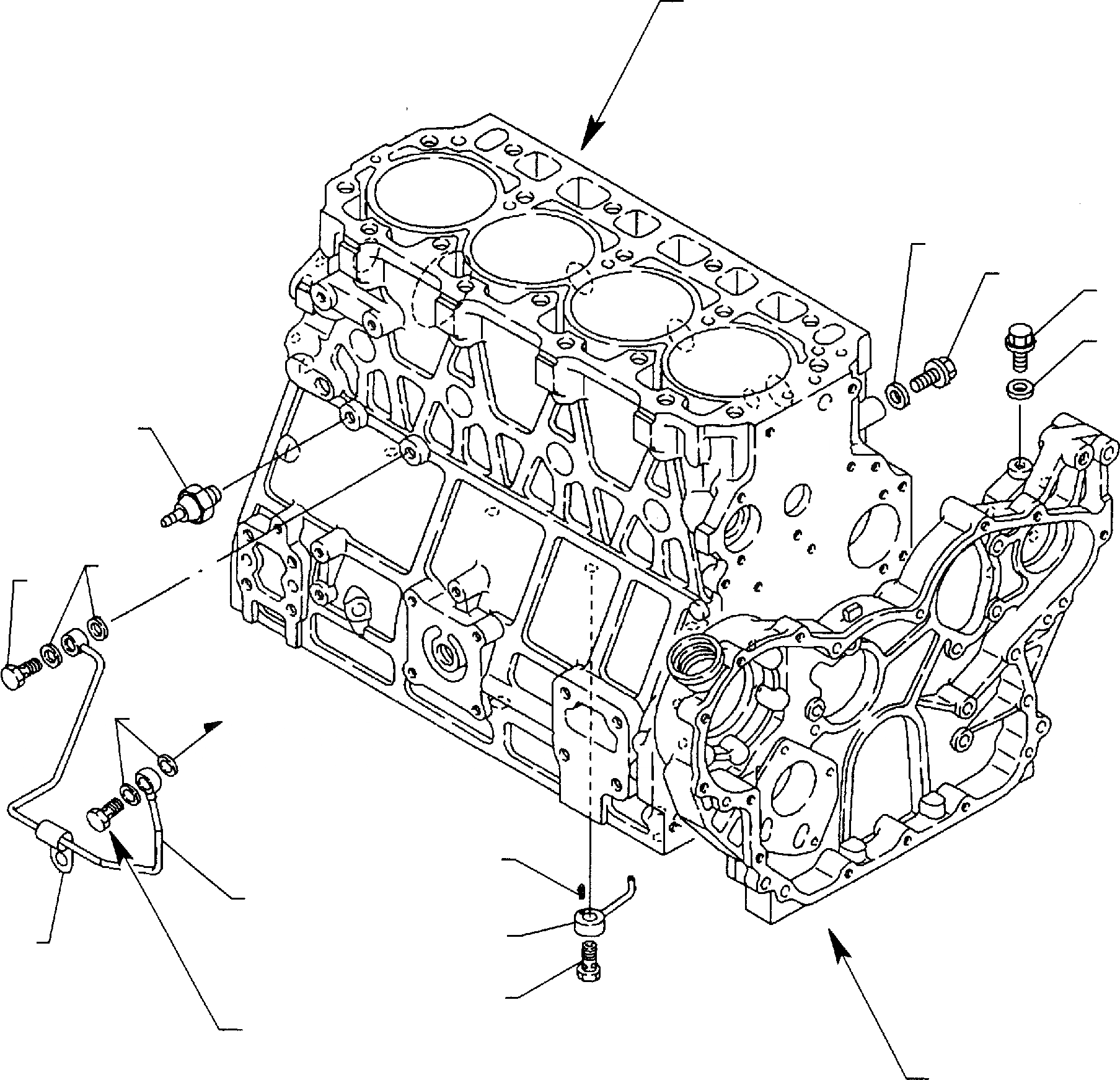 Схема запчастей Komatsu WB140-2 - СИСТЕМА СМАЗКИ МАСЛ. ЛИНИЯ (ASPIRATED ДВИГАТЕЛЬ) ДВИГАТЕЛЬ