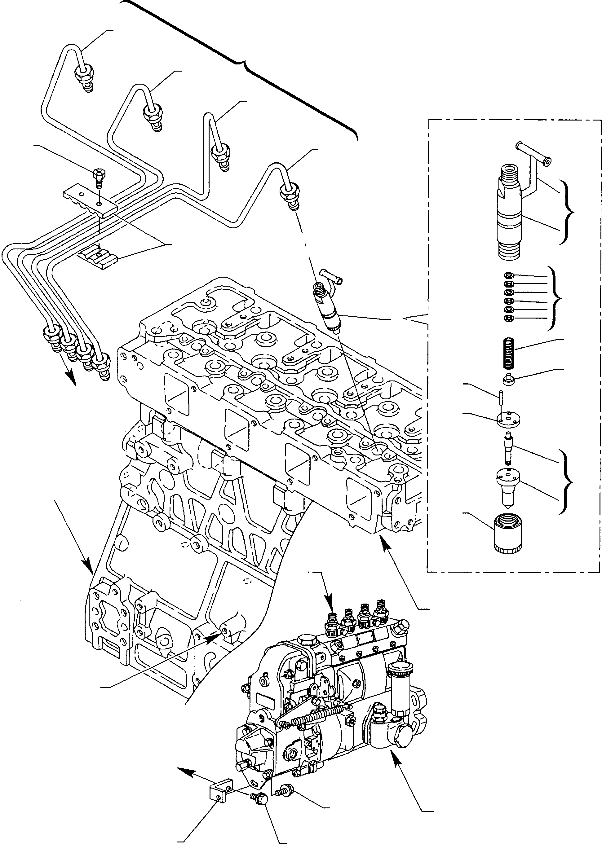 Схема запчастей Komatsu WB140-2 - ТОПЛИВН. ИНЖЕКТОРНЫЙ КЛАПАН (TURBO ДВИГАТЕЛЬ) ДВИГАТЕЛЬ