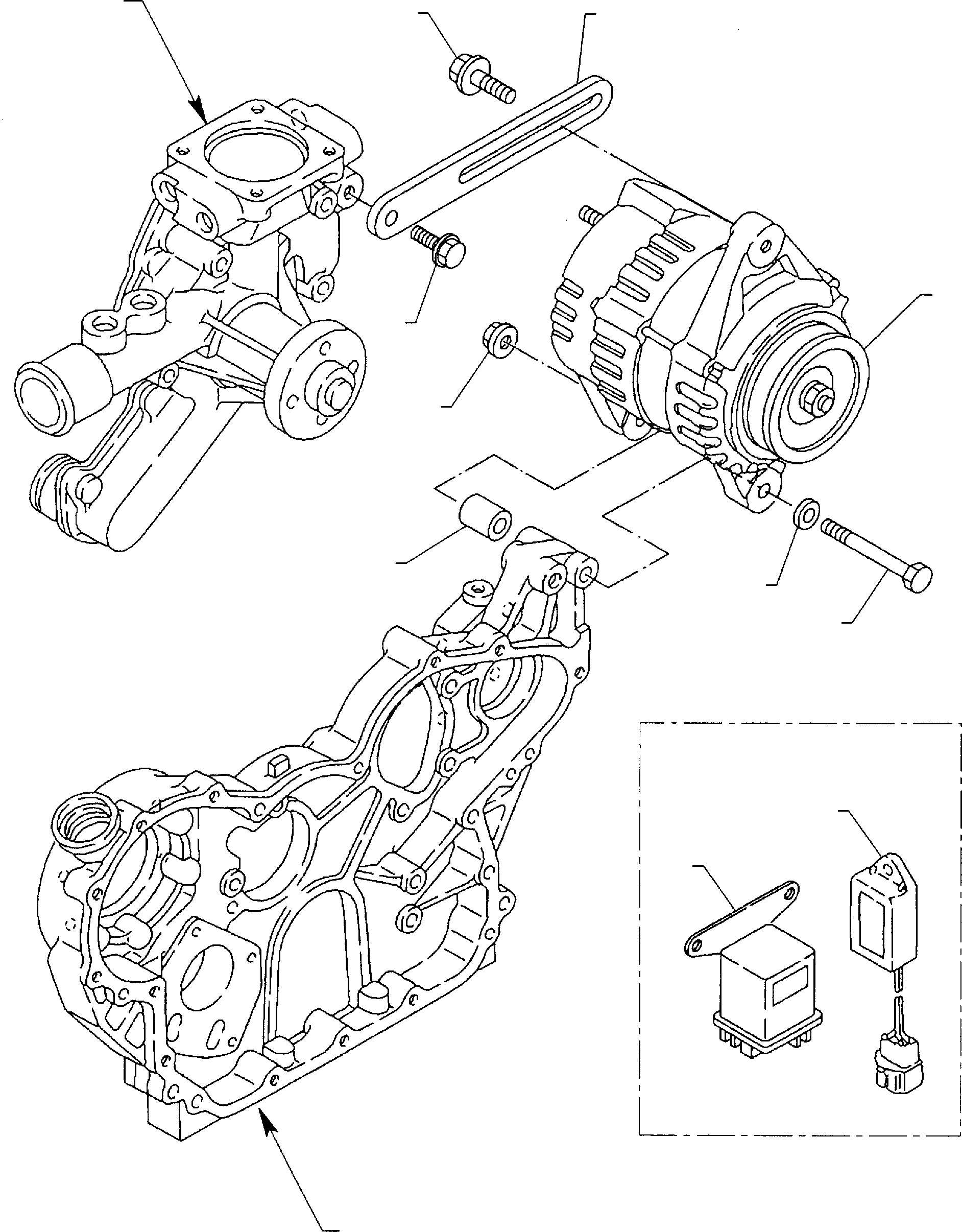 Схема запчастей Komatsu WB140-2 - ГЕНЕРАТОР (TURBO ДВИГАТЕЛЬ) ДВИГАТЕЛЬ