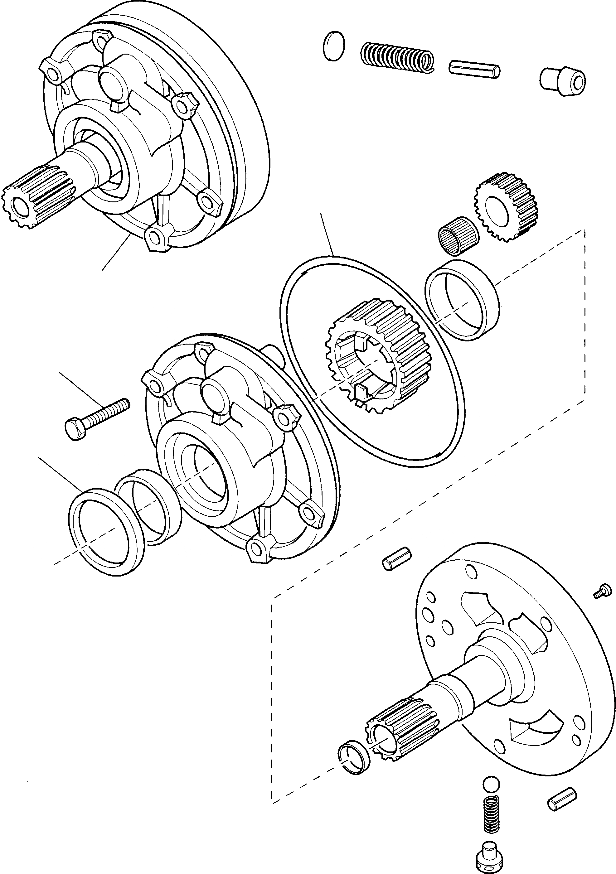 Схема запчастей Komatsu WB140-2 - ТРАНСМИССИЯ (WD) (/) РАМА