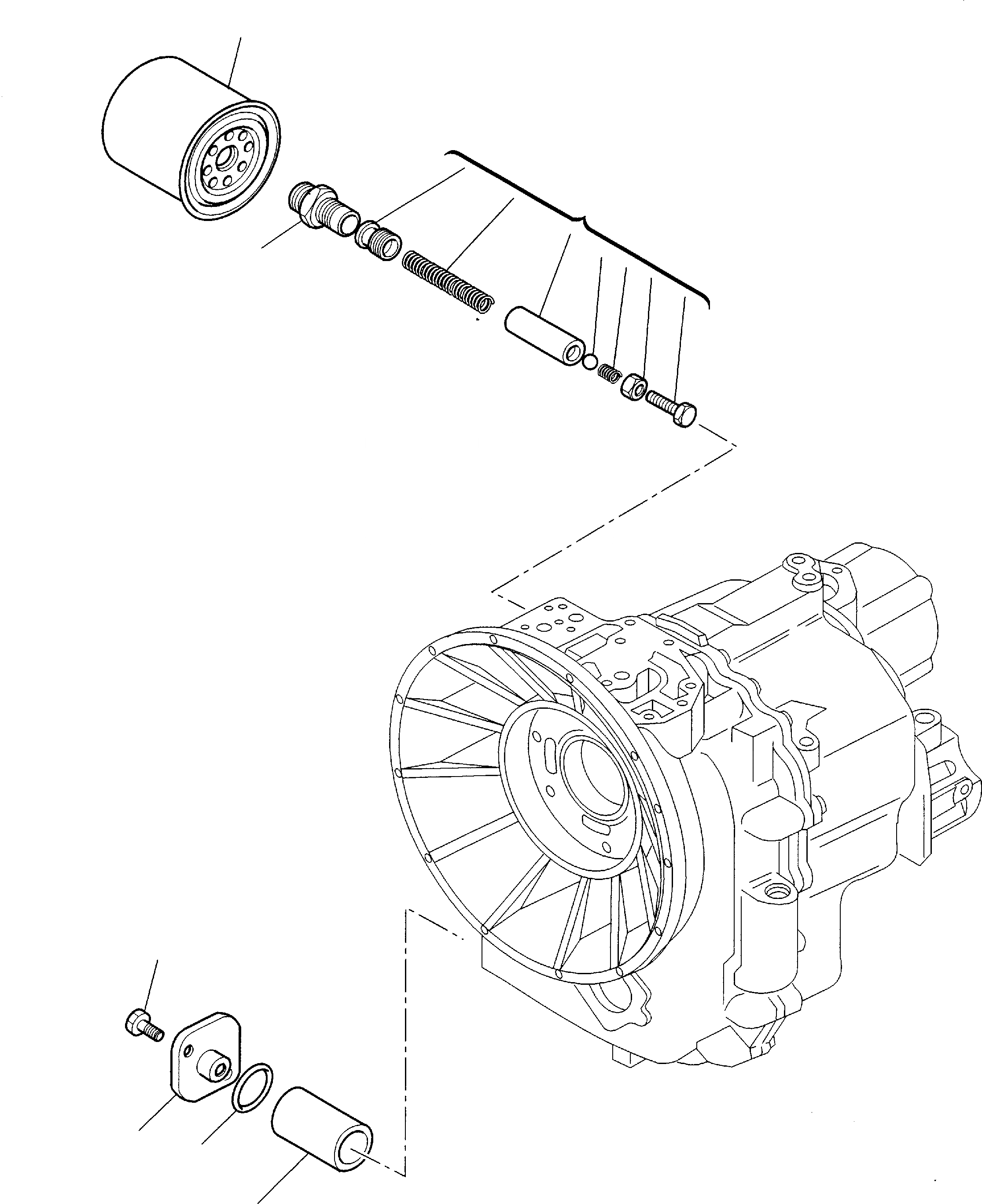 Схема запчастей Komatsu WB140-2 - ТРАНСМИССИЯ (WD) (/) РАМА