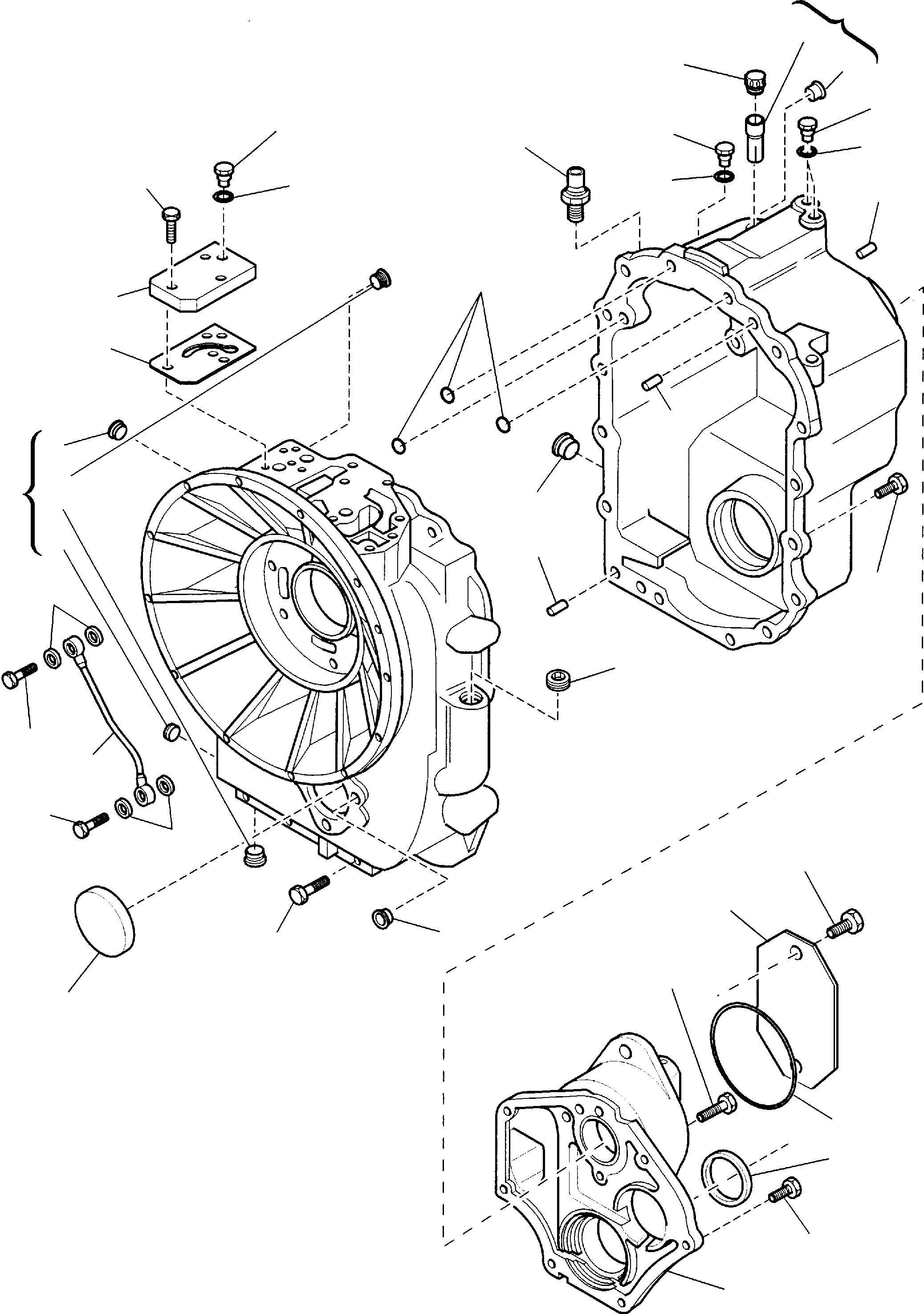 Схема запчастей Komatsu WB140-2 - ТРАНСМИССИЯ (WD) (/) РАМА