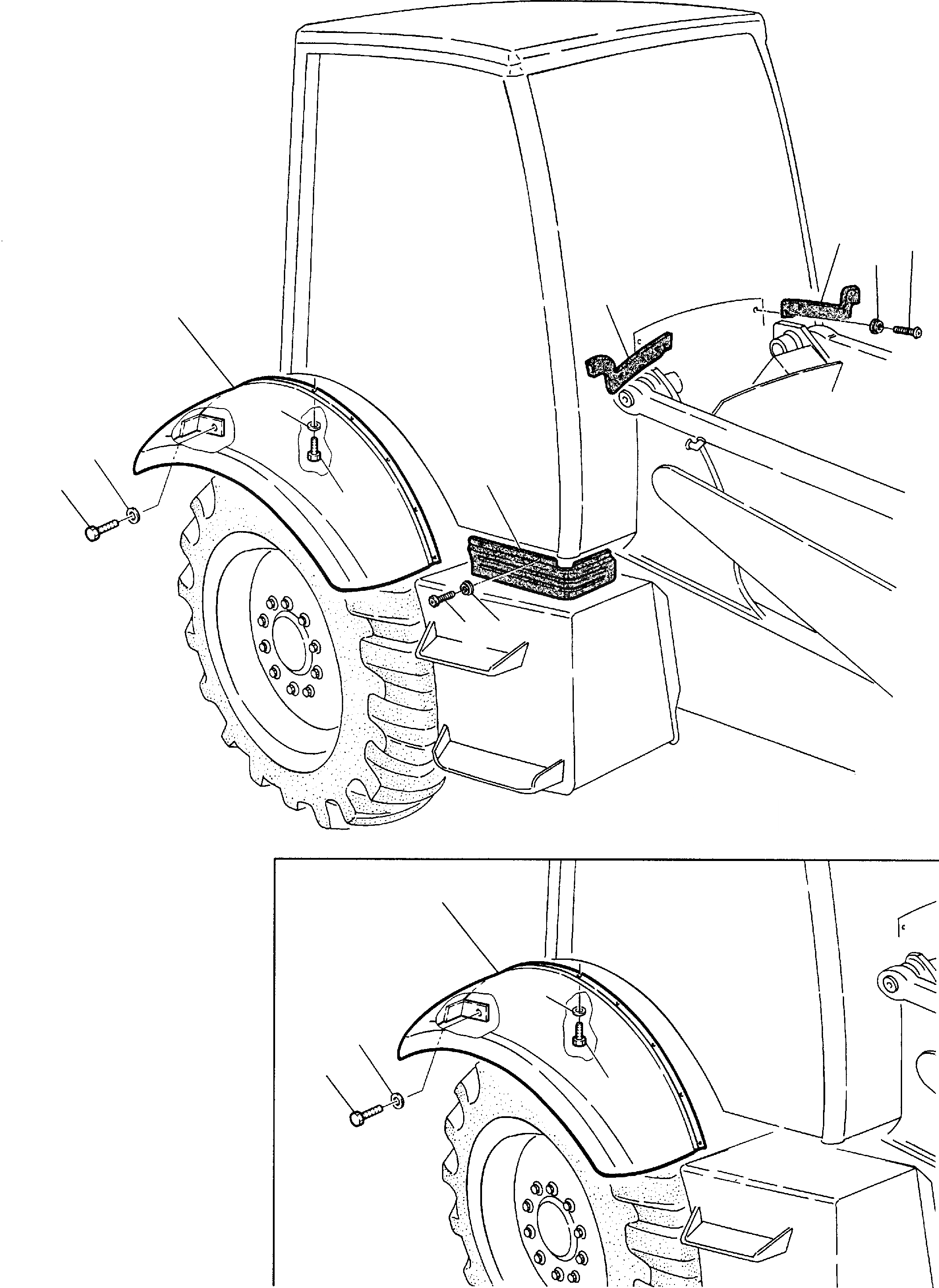 Схема запчастей Komatsu WB140-2 - КРЫШКИ (/) ЧАСТИ КОРПУСА И КАБИНА