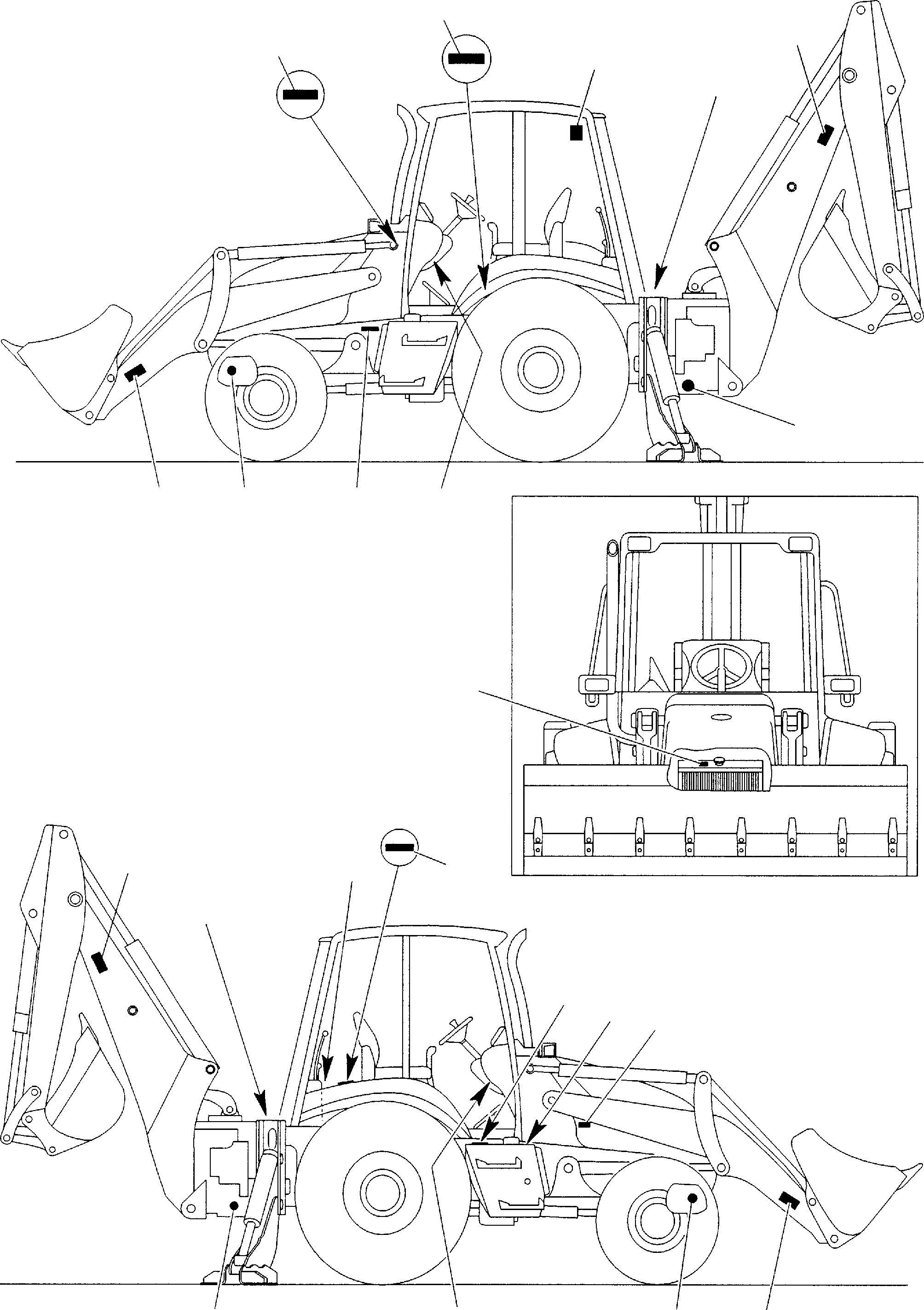 Схема запчастей Komatsu WB140-2 - НАКЛЕЙКИ (/) МАРКИРОВКА