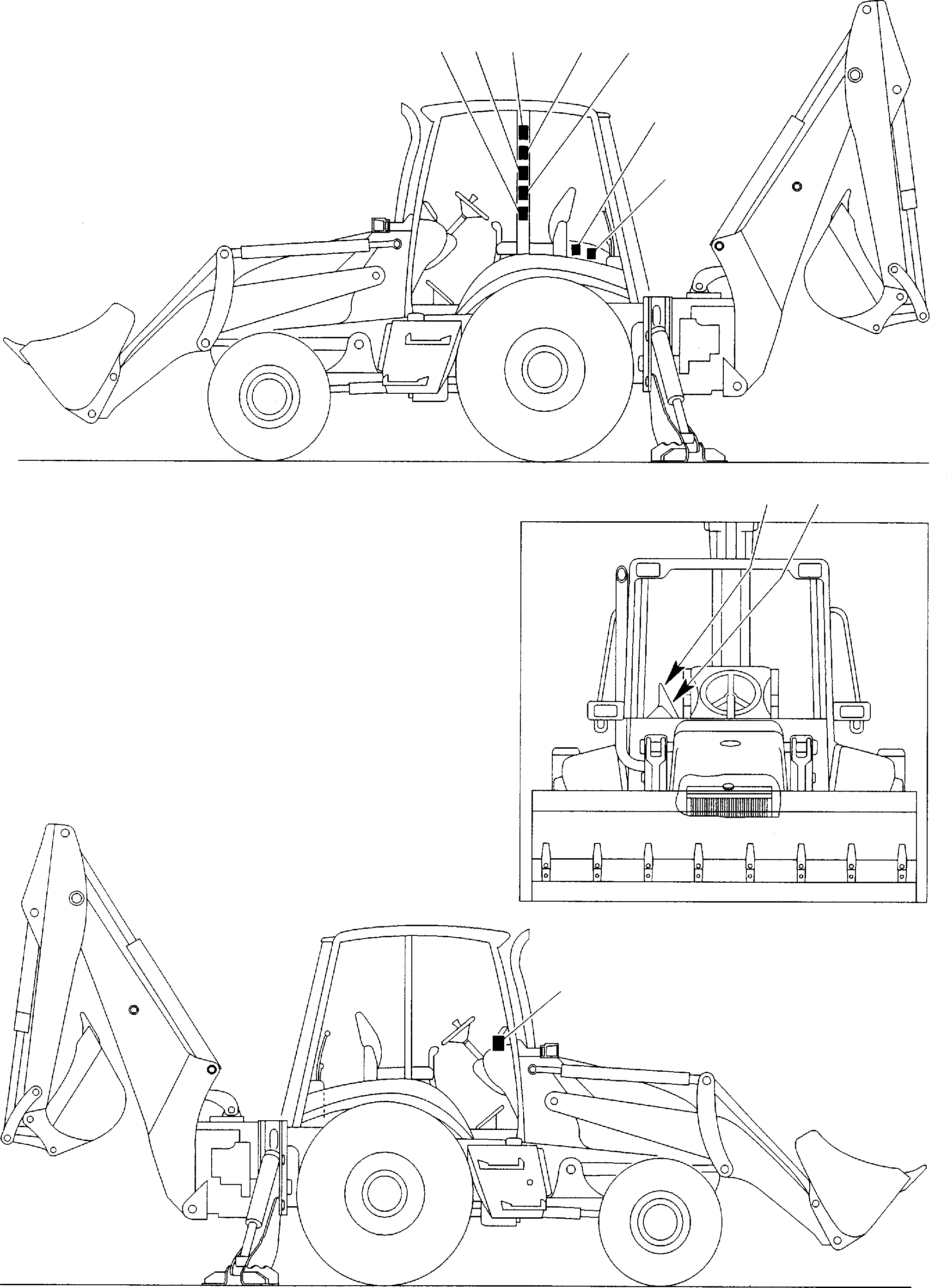 Схема запчастей Komatsu WB140-2 - НАКЛЕЙКИ (/) (ONLY ДЛЯ MACHINE С КАБИНОЙIN) МАРКИРОВКА