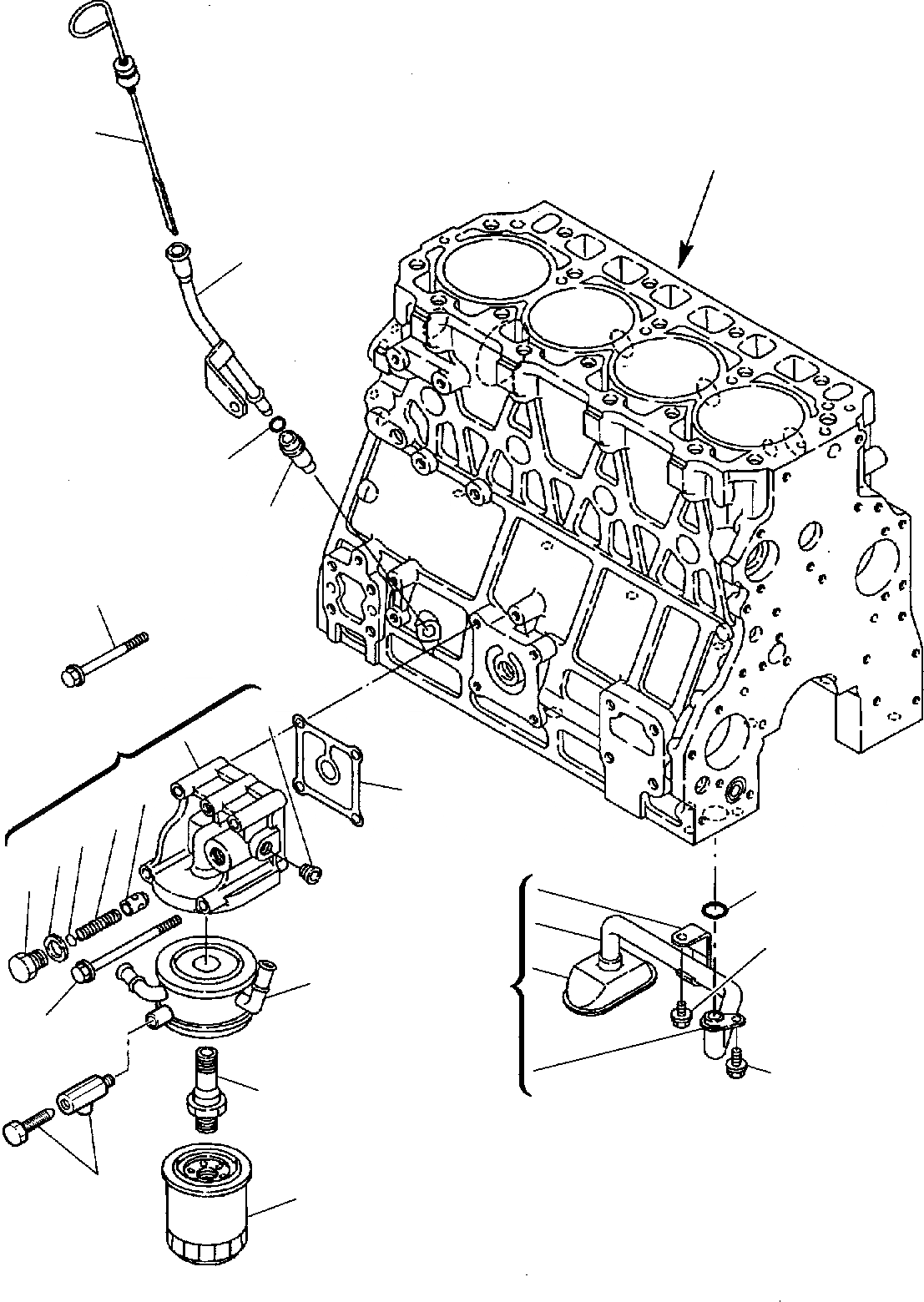 Схема запчастей Komatsu WB140-2 - СИСТЕМА СМАЗКИ МАСЛ. СИСТЕМА (ASPIRATED ДВИГАТЕЛЬ) ДВИГАТЕЛЬ