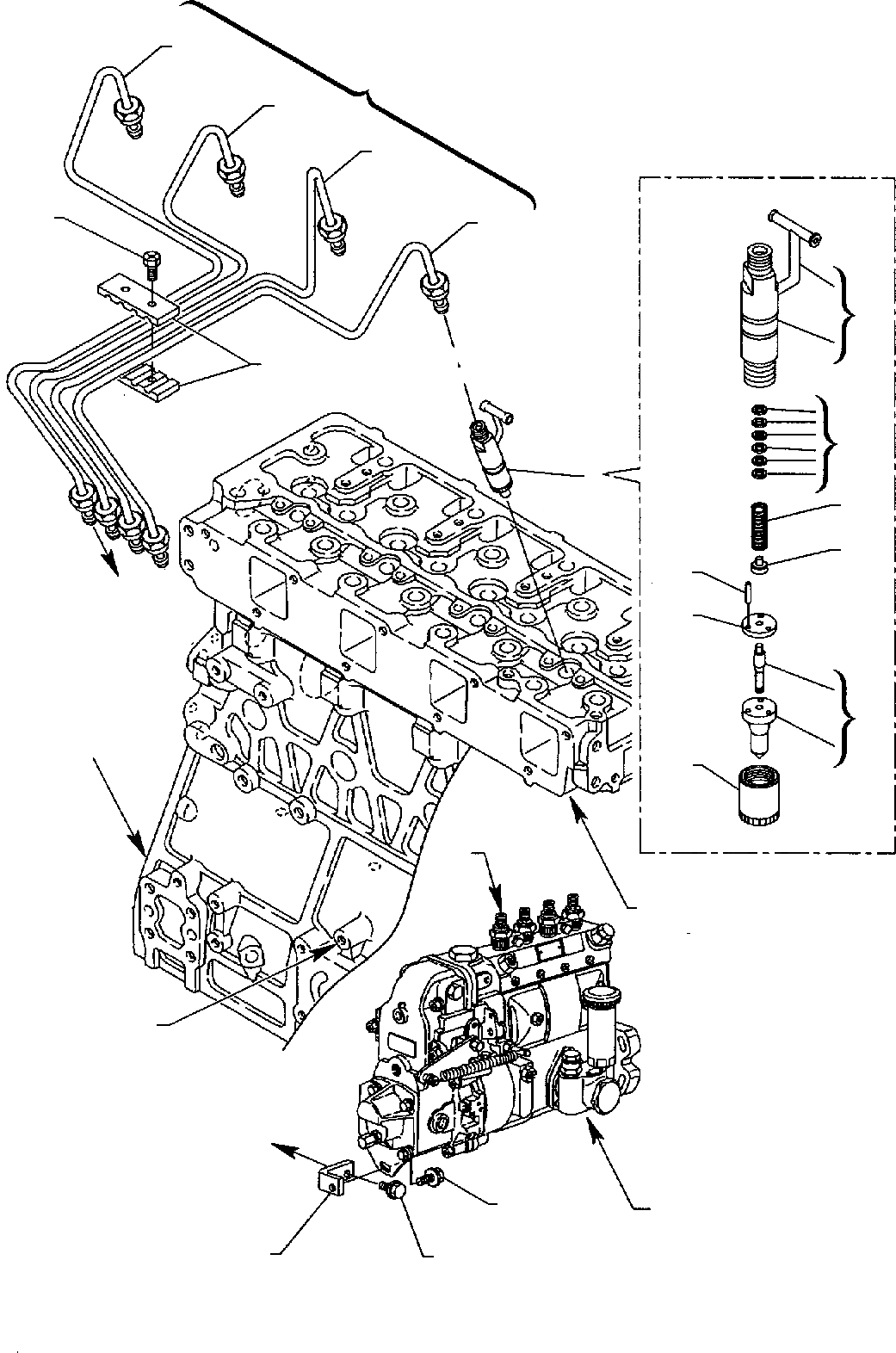 Схема запчастей Komatsu WB140-2 - ТОПЛИВН. ИНЖЕКТОРНЫЙ КЛАПАН (TURBO ДВИГАТЕЛЬ) ДВИГАТЕЛЬ