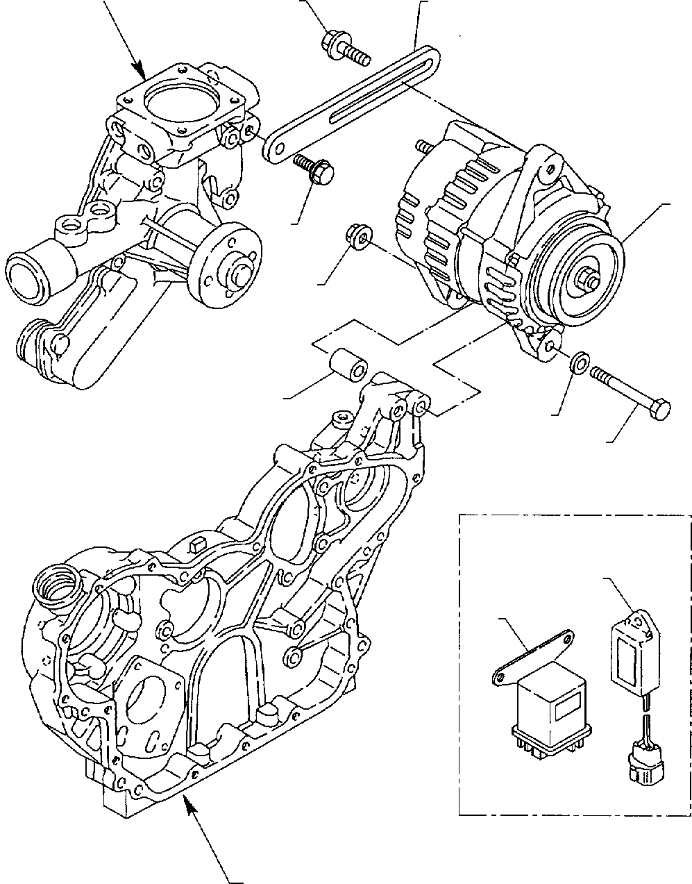 Схема запчастей Komatsu WB140-2 - ГЕНЕРАТОР (ASPIRATED ДВИГАТЕЛЬ) ДВИГАТЕЛЬ