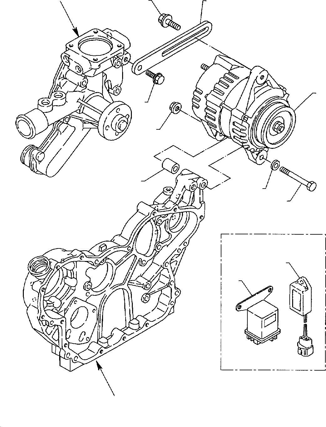 Схема запчастей Komatsu WB140-2 - ГЕНЕРАТОР (TURBO ДВИГАТЕЛЬ) ДВИГАТЕЛЬ