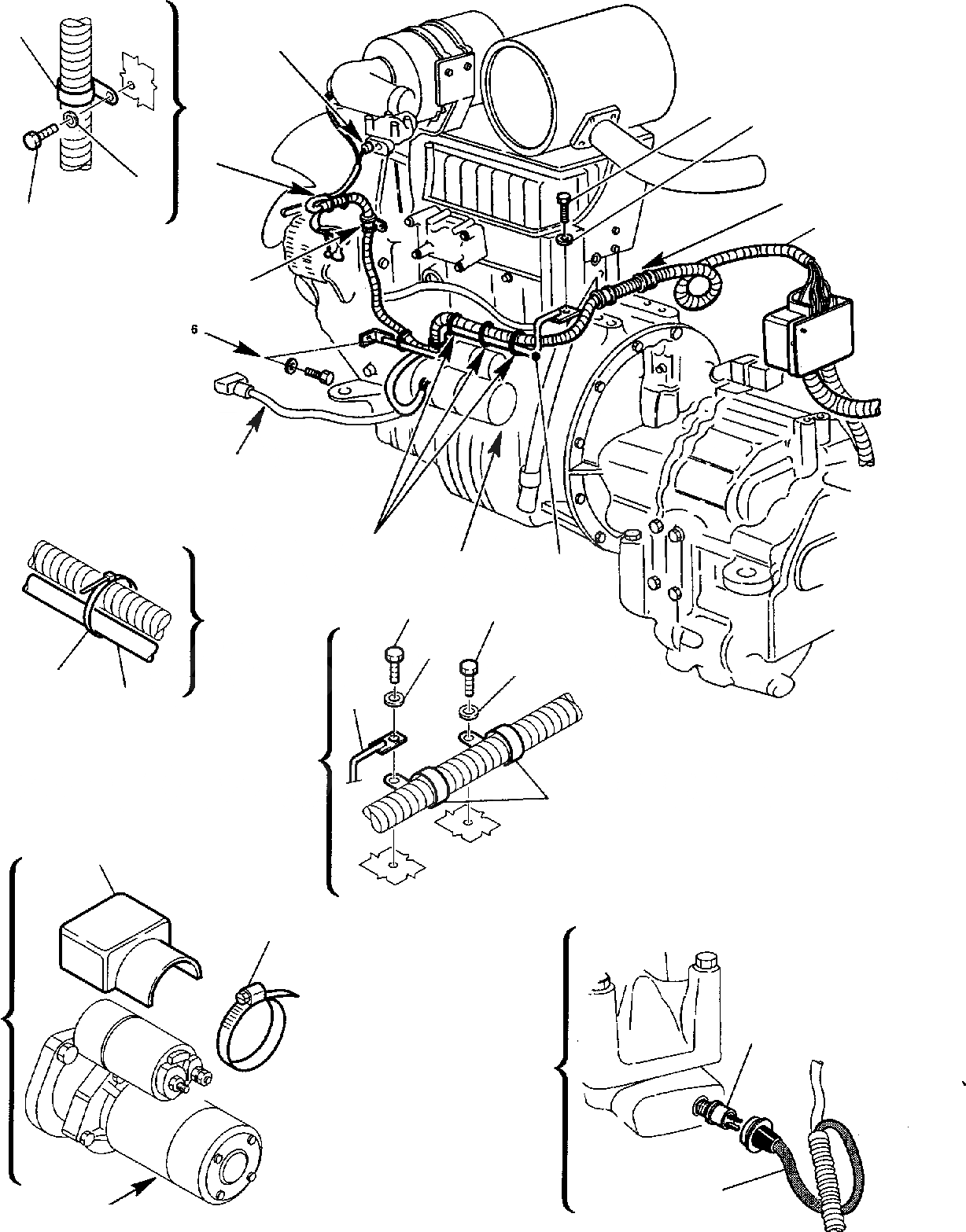 Схема запчастей Komatsu WB140-2 - ЭЛЕКТРИКА (/) КОМПОНЕНТЫ ДВИГАТЕЛЯ И ЭЛЕКТРИКА