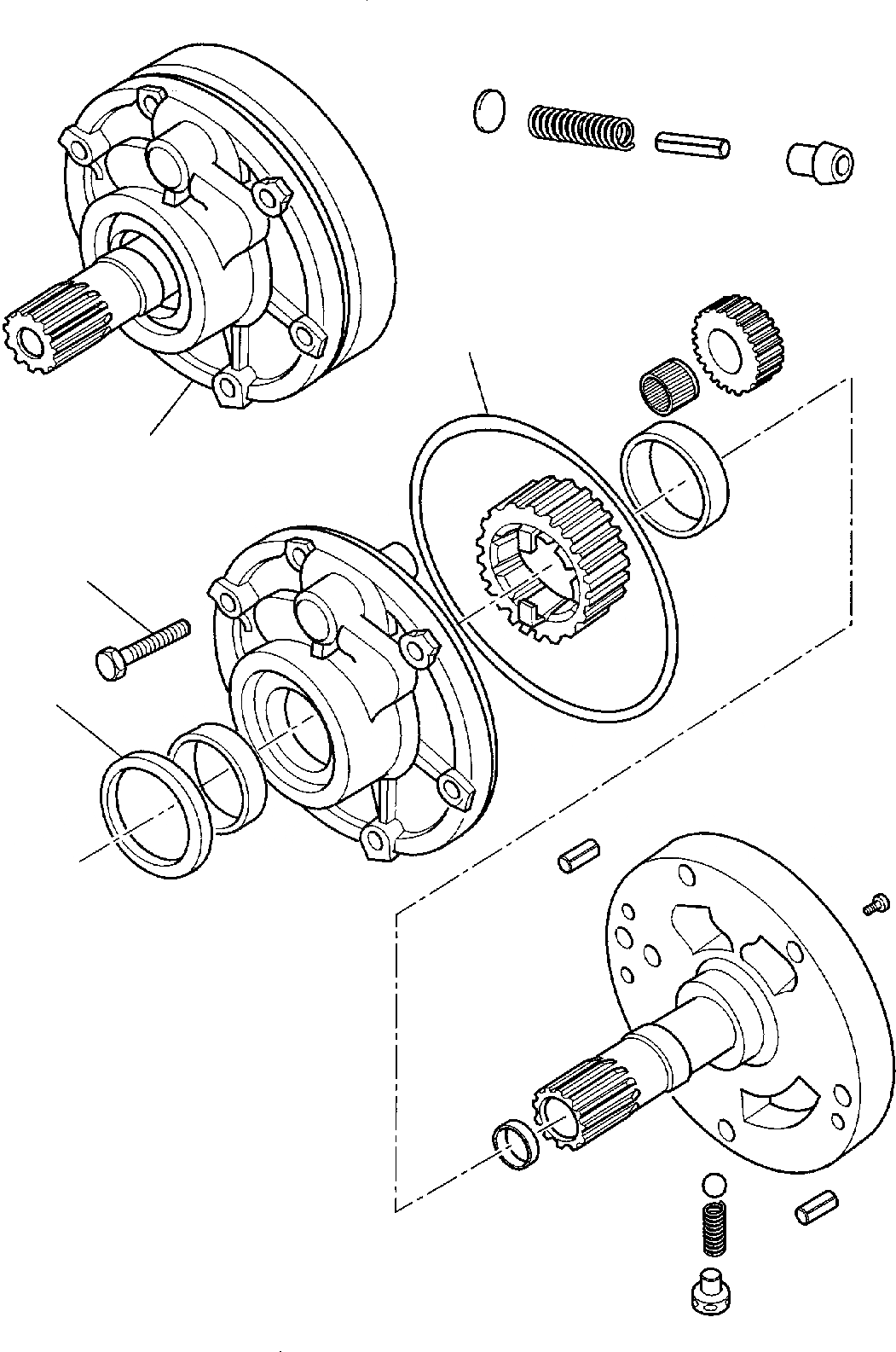 Схема запчастей Komatsu WB140-2 - ТРАНСМИССИЯ (WD) (/) РАМА