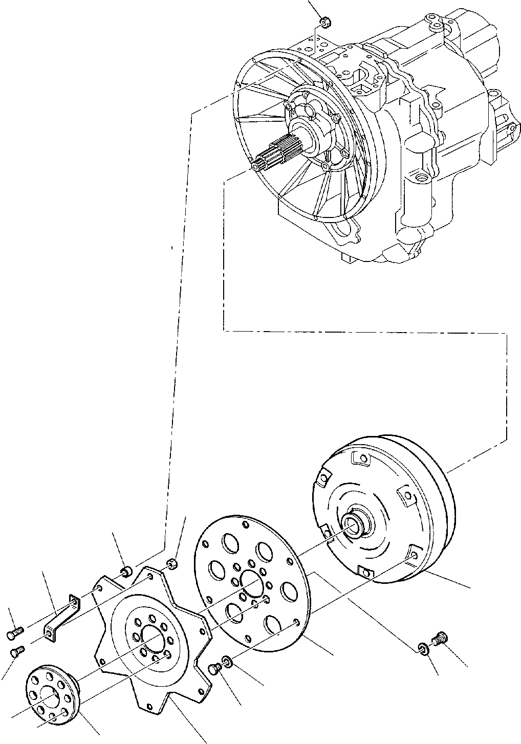 Схема запчастей Komatsu WB140-2 - ТРАНСМИССИЯ (WD) (/) РАМА