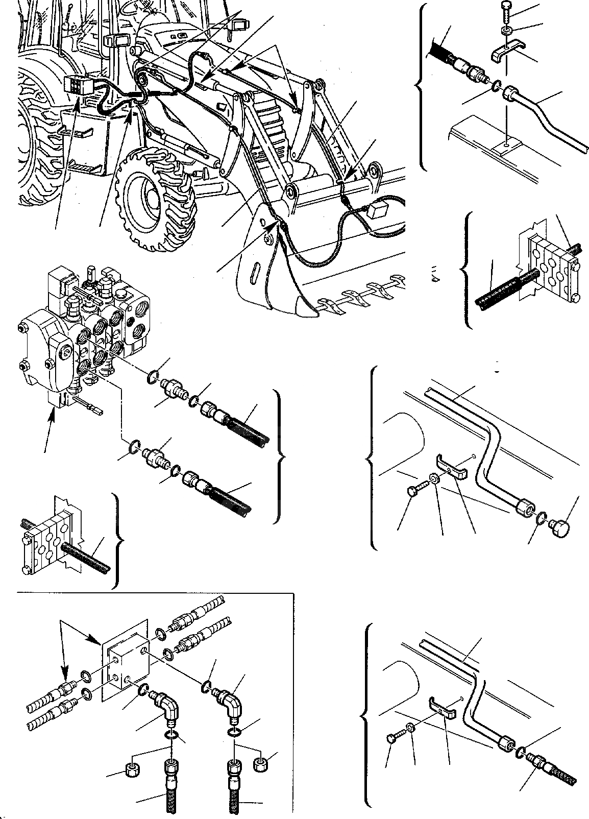 Схема запчастей Komatsu WB140-2 - ГИДРОЛИНИЯ (КОВШ - [4 В 1] ЛИНИЯ ЦИЛИНДРА) (/) ГИДРАВЛИКА РАБОЧЕЕ ОБОРУДОВАНИЕ