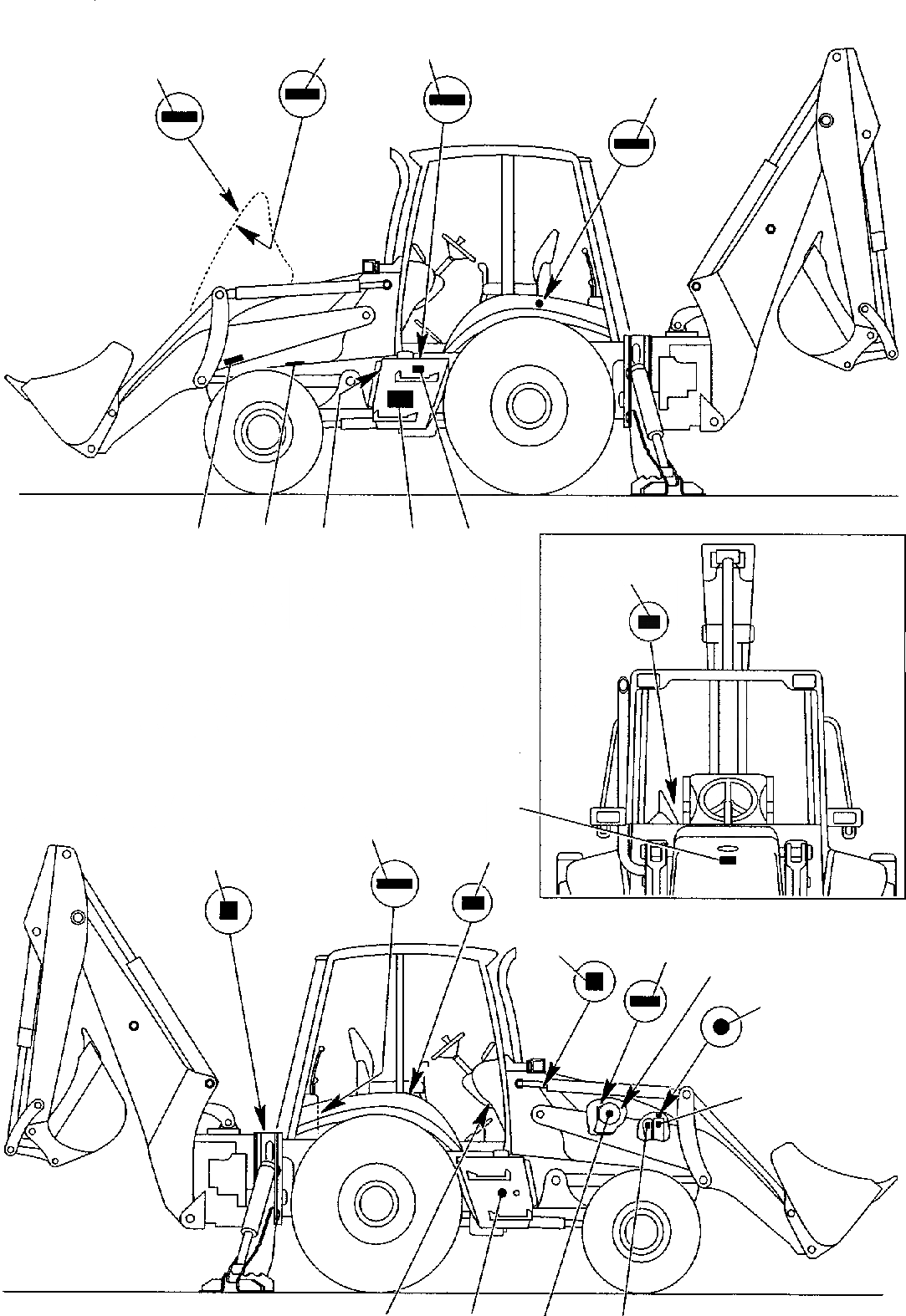 Схема запчастей Komatsu WB140-2 - НАКЛЕЙКИ (/) МАРКИРОВКА