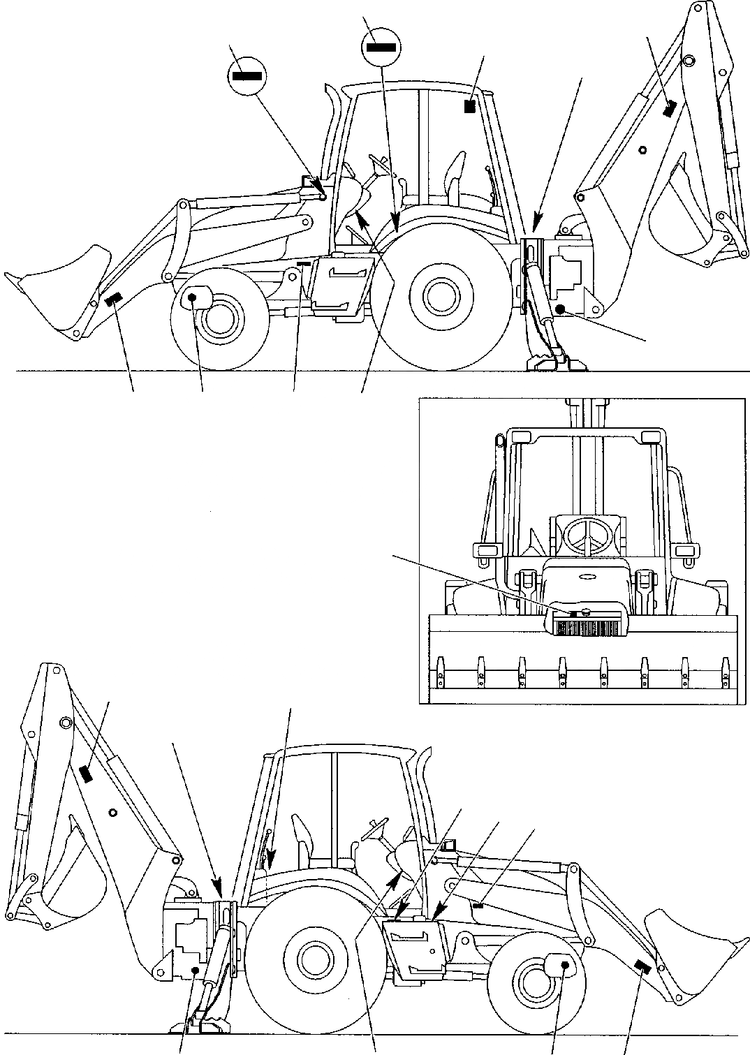 Схема запчастей Komatsu WB140-2 - НАКЛЕЙКИ (/) МАРКИРОВКА