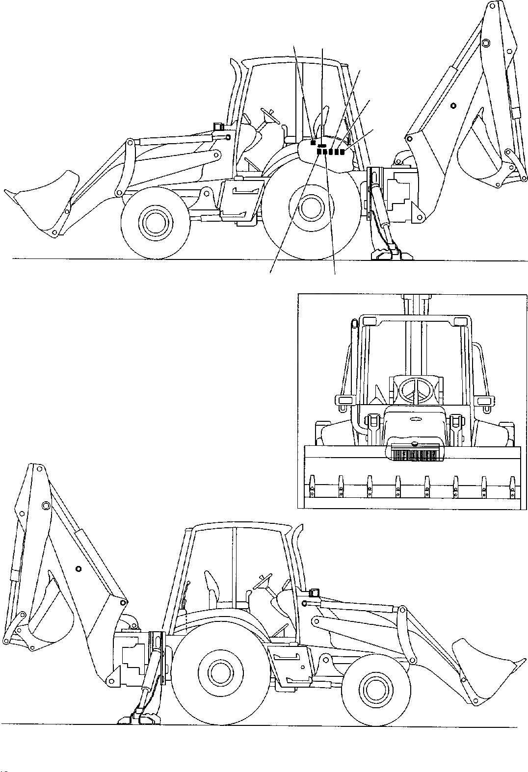 Схема запчастей Komatsu WB140-2 - НАКЛЕЙКИ (/) (ONLY ДЛЯ MACHINE С НАВЕСОМ) МАРКИРОВКА