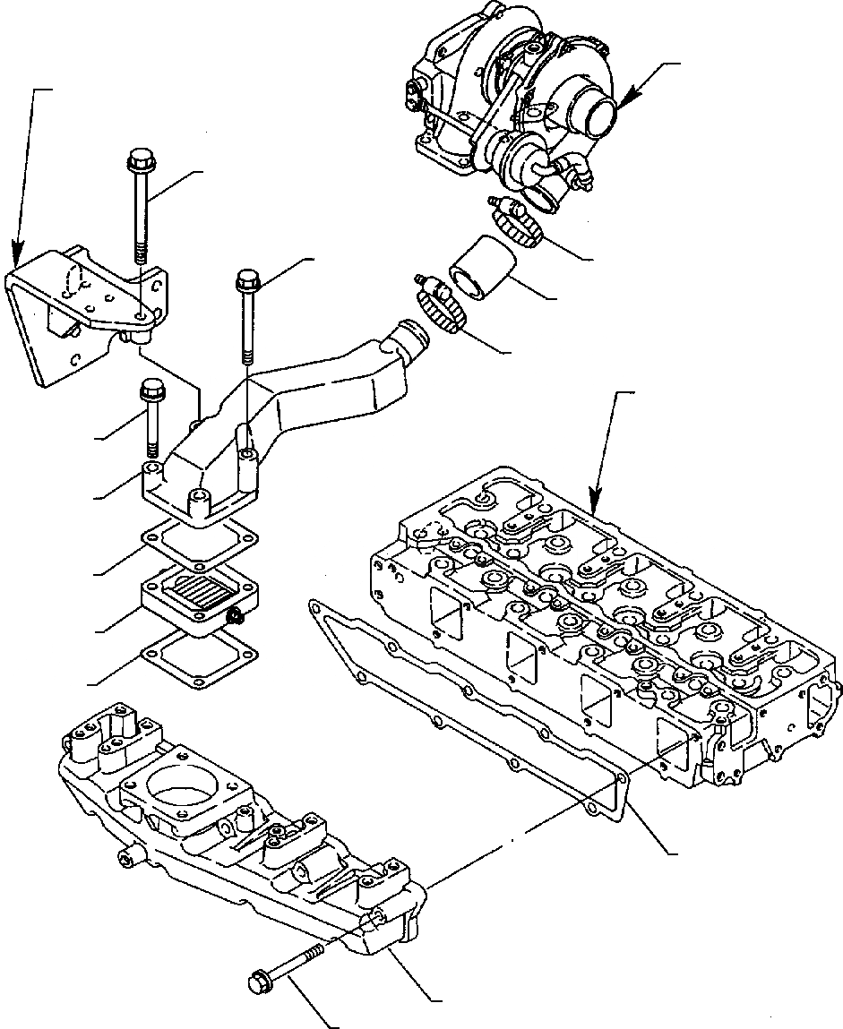 Схема запчастей Komatsu WB140-2 - ВСАСЫВАЮЩ. ПАТРУБОК (TURBO ДВИГАТЕЛЬ) ДВИГАТЕЛЬ