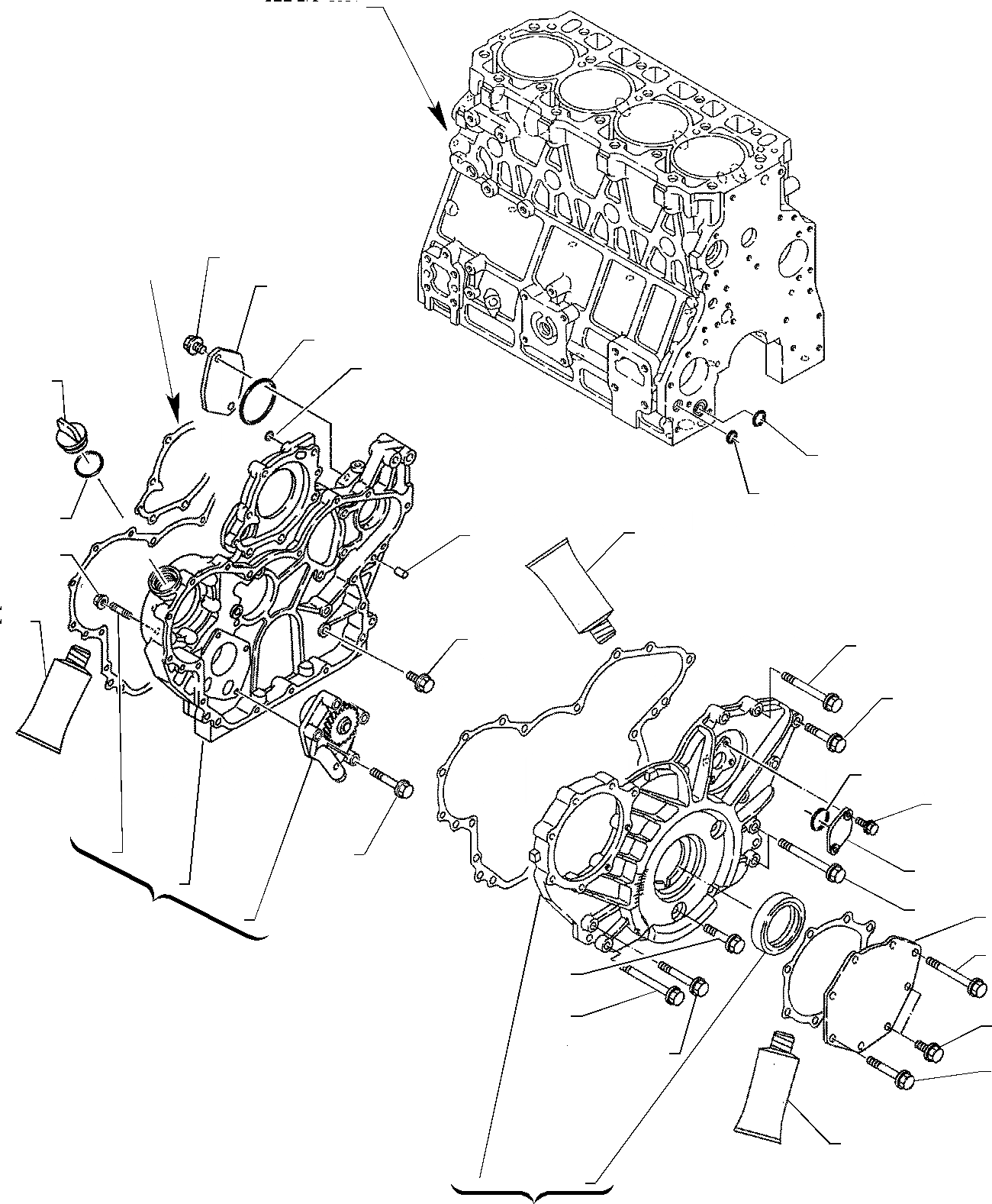 Схема запчастей Komatsu WB140-2 - КОЖУХ ШЕСТЕРЕН. ПЕРЕДАЧИ (ASPIRATED ДВИГАТЕЛЬ) ДВИГАТЕЛЬ