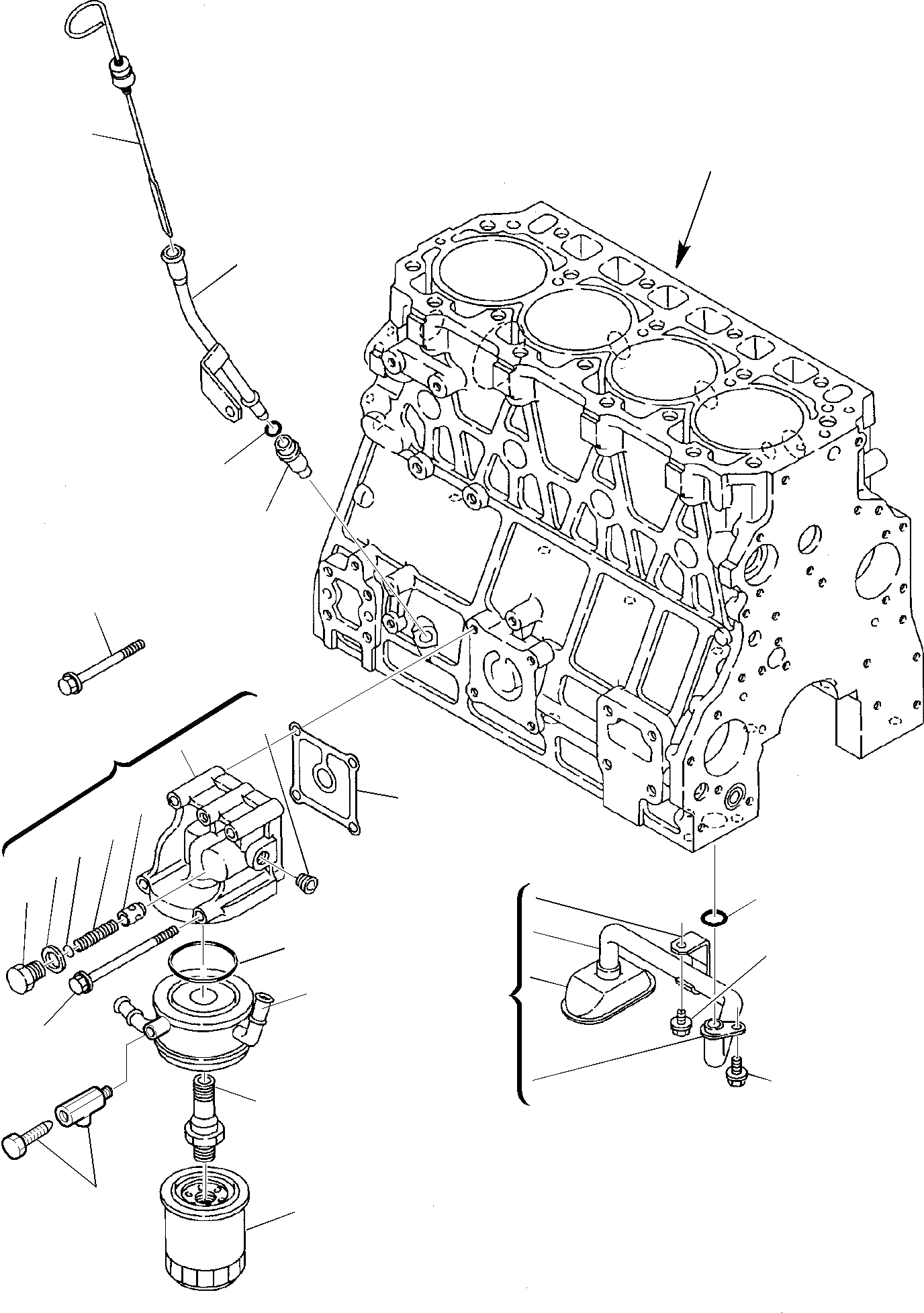 Схема запчастей Komatsu WB140-2 - СИСТЕМА СМАЗКИ МАСЛ. СИСТЕМА (ASPIRATED ДВИГАТЕЛЬ) ДВИГАТЕЛЬ