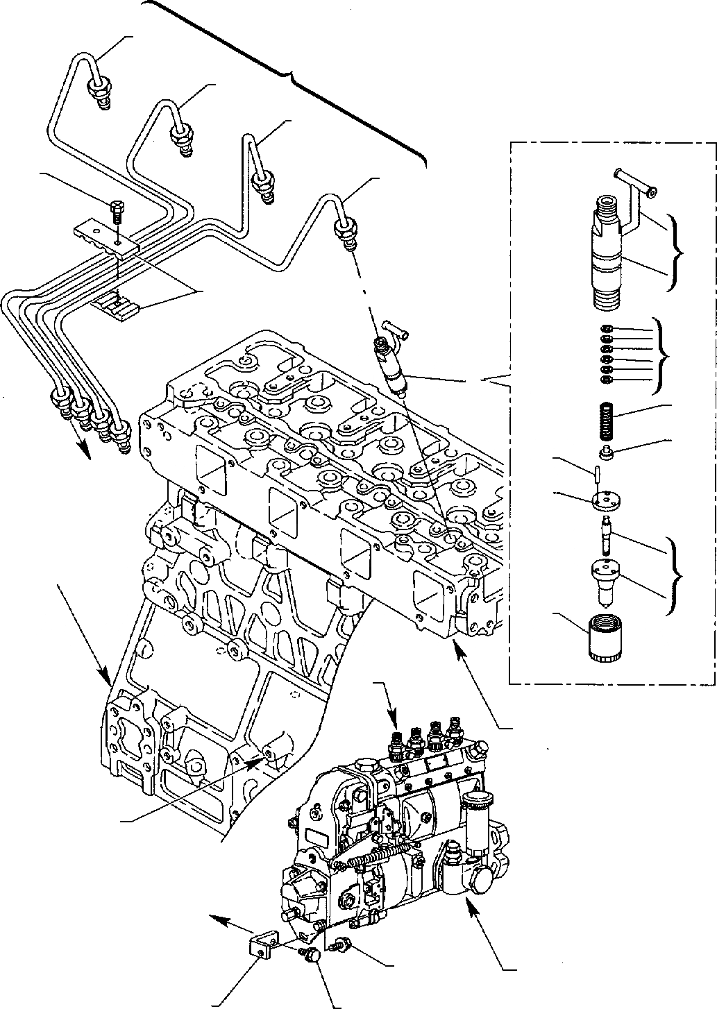 Схема запчастей Komatsu WB140-2 - ТОПЛИВН. ИНЖЕКТОРНЫЙ КЛАПАН (ASPIRATED ДВИГАТЕЛЬ) ДВИГАТЕЛЬ