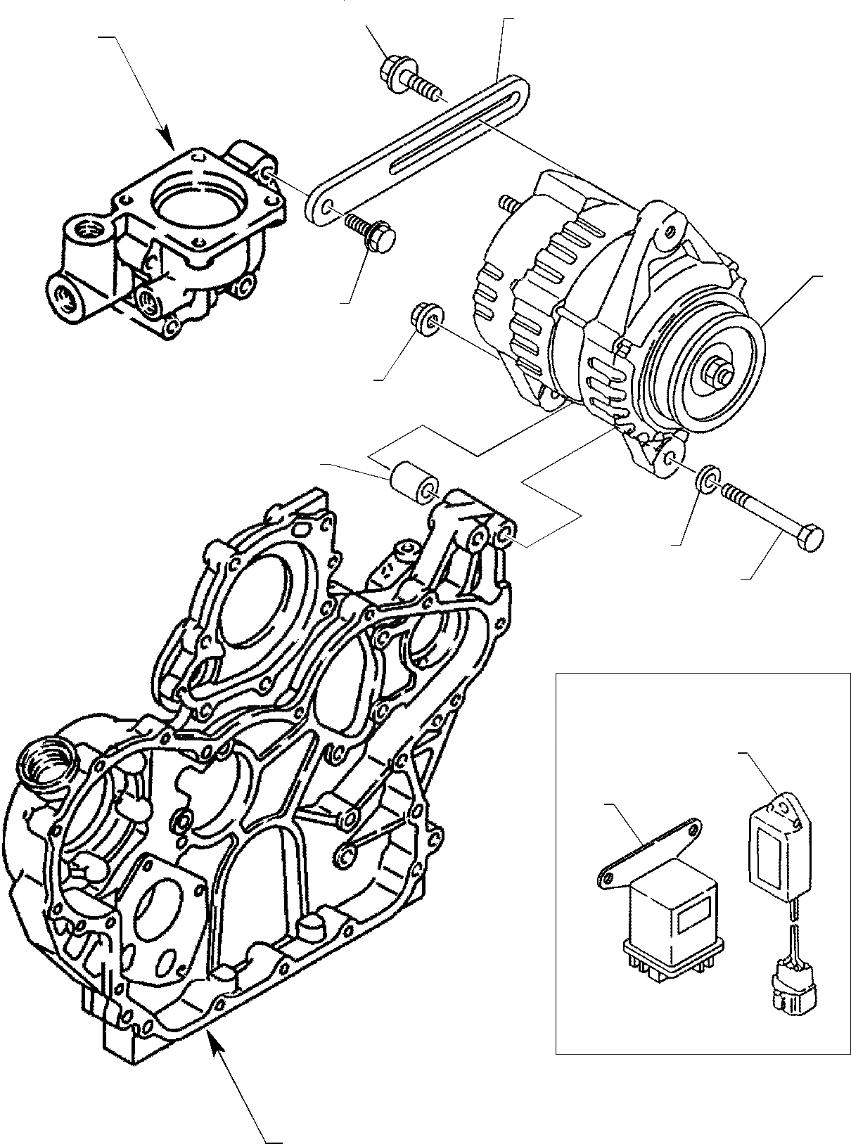 Схема запчастей Komatsu WB140-2 - ГЕНЕРАТОР (ASPIRATED ДВИГАТЕЛЬ) ДВИГАТЕЛЬ